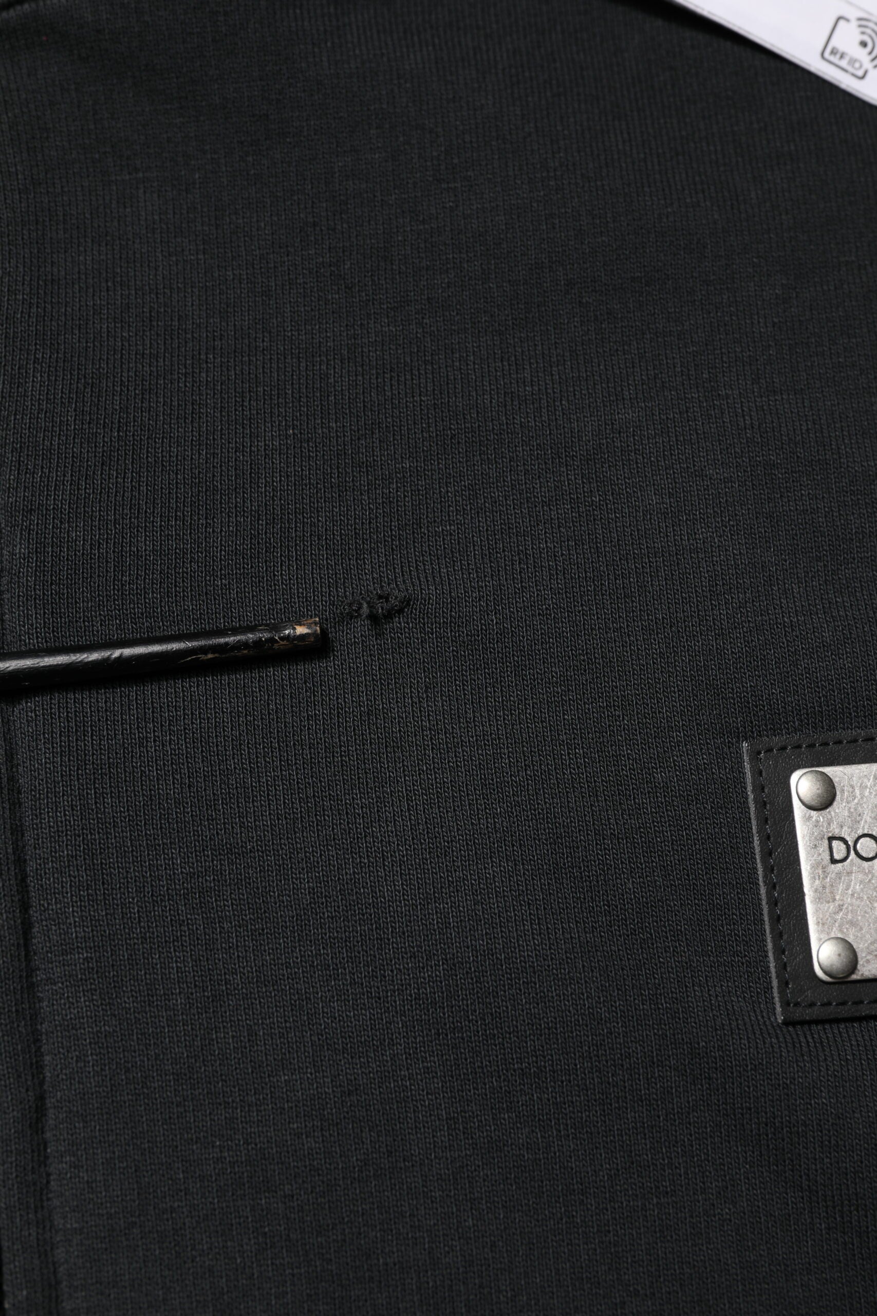 Black Logo Full Zip Hooded Men Sweatshirt Sweater