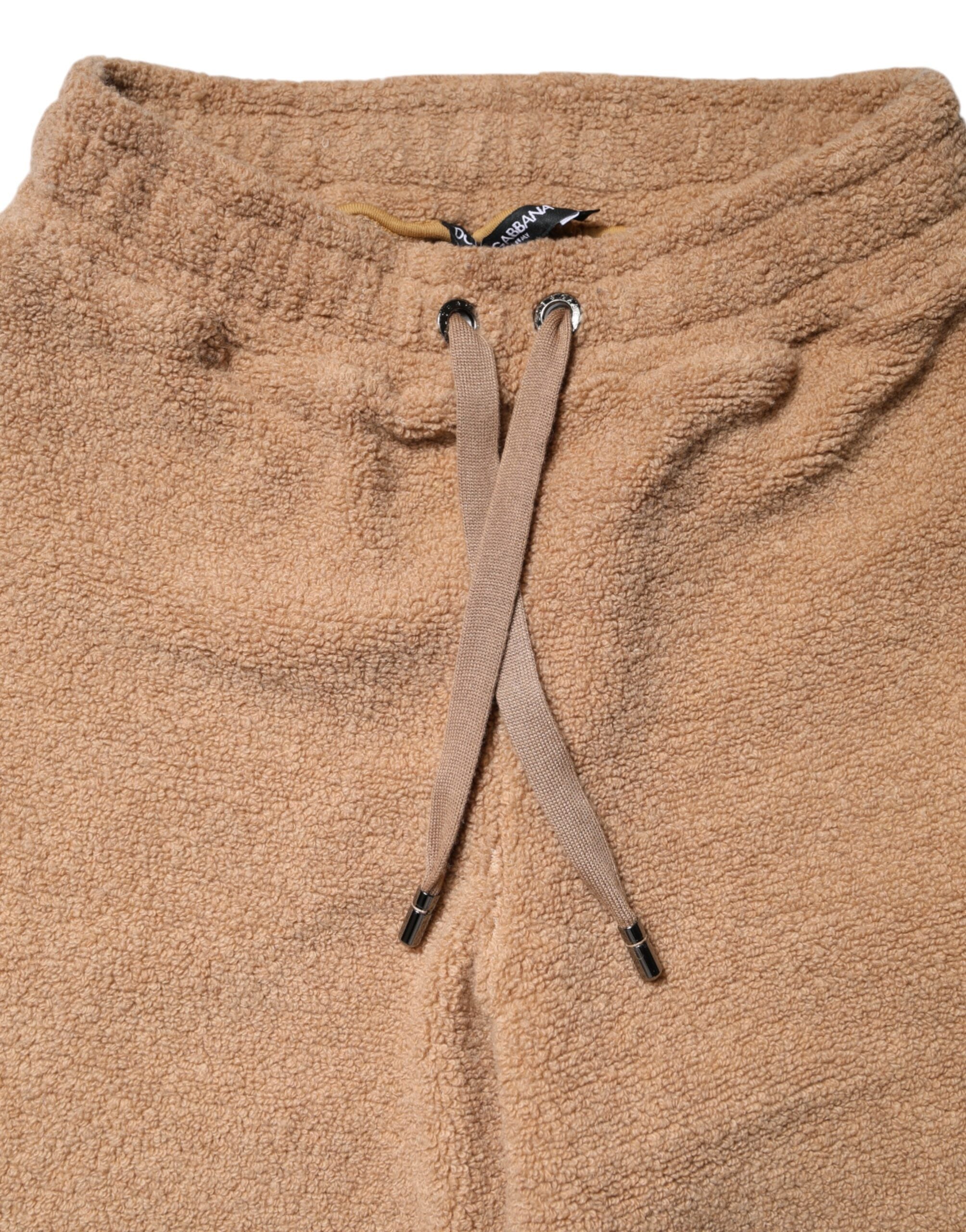 Brown Logo Plaque Sweatpants Straight Pants