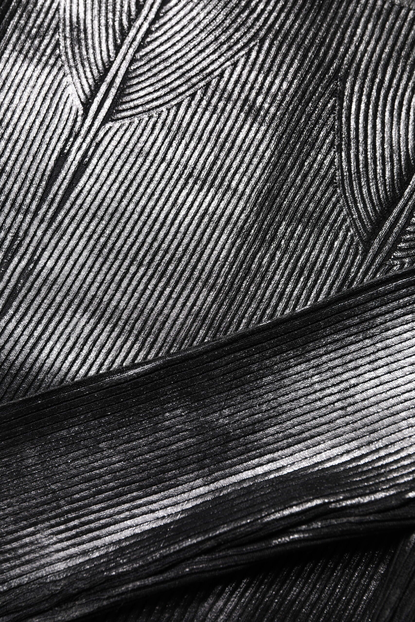 Black Viscose Long Sleeves Fitted Blouse Top