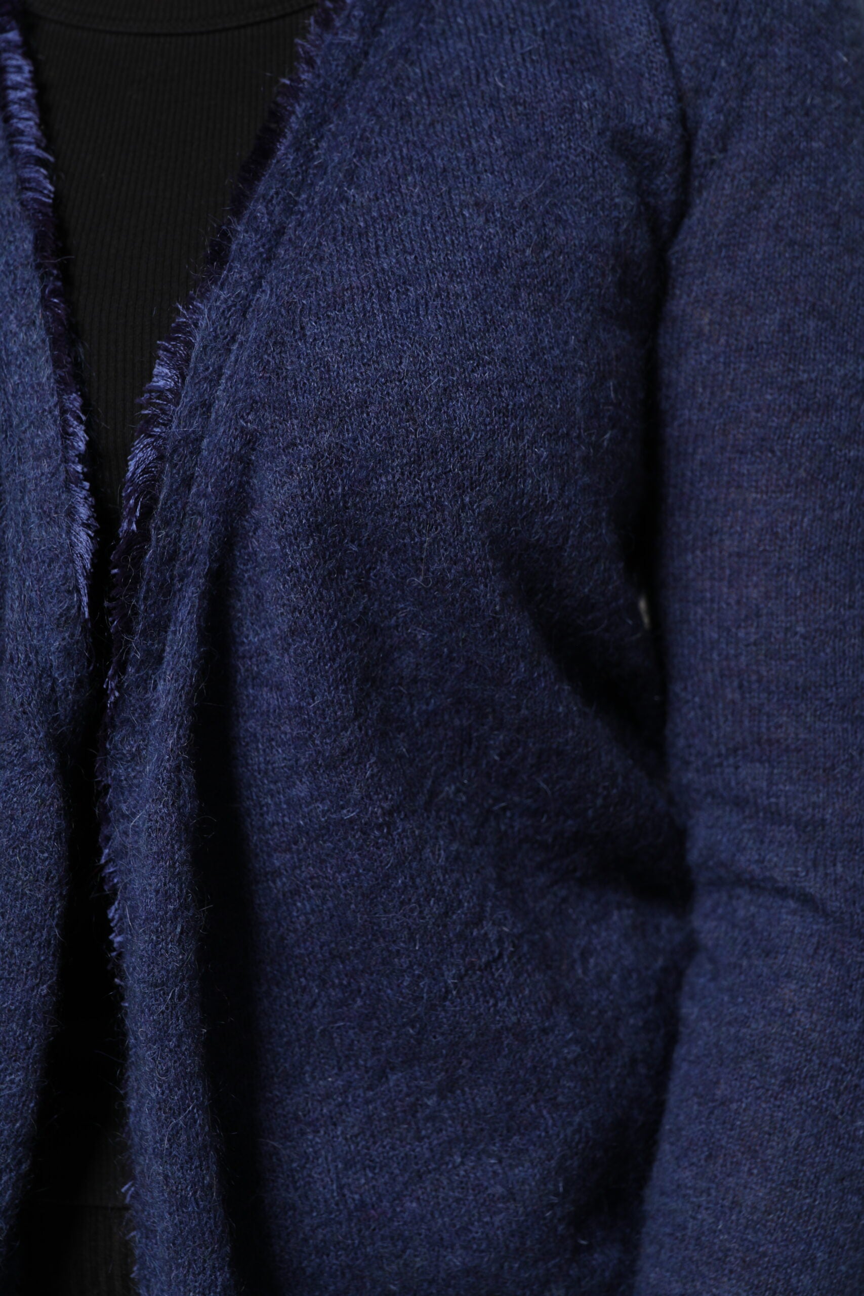 Dark Blue Long Sleeves Overcoat Cardigan Sweater