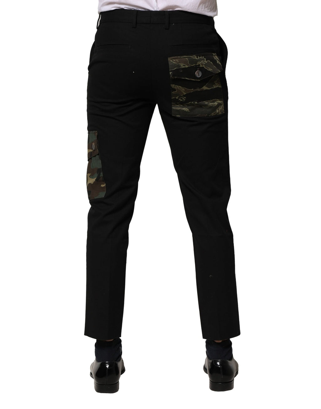 Black Cotton Cargo Dress Men Pants