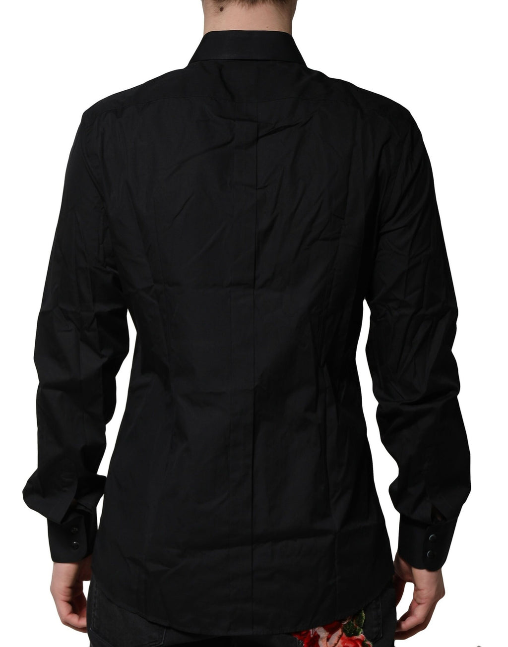 Black Cotton GOLD Mens Dress Formal Shirt