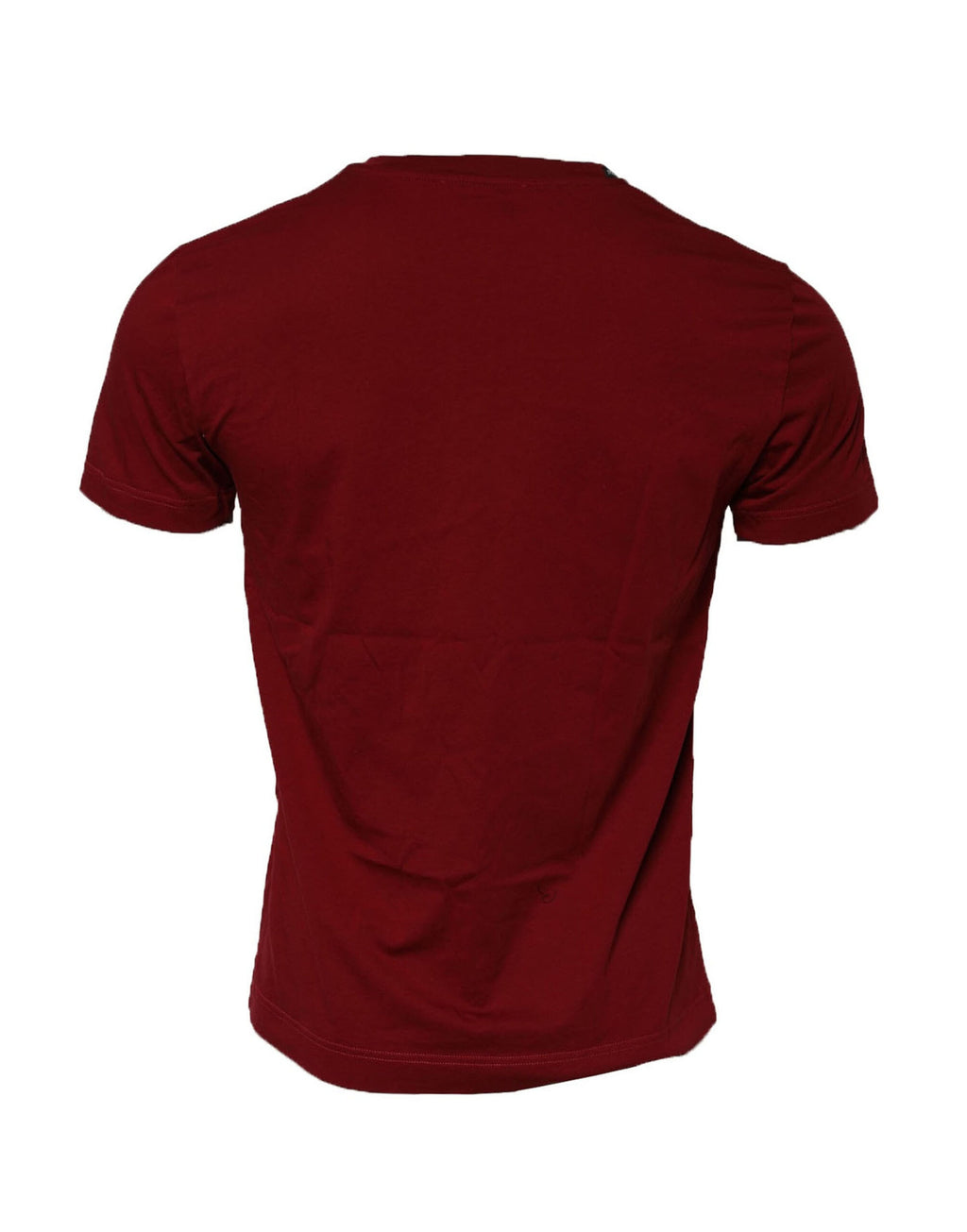 Dark Red Men Crew Neck Short Sleeve T-shirt