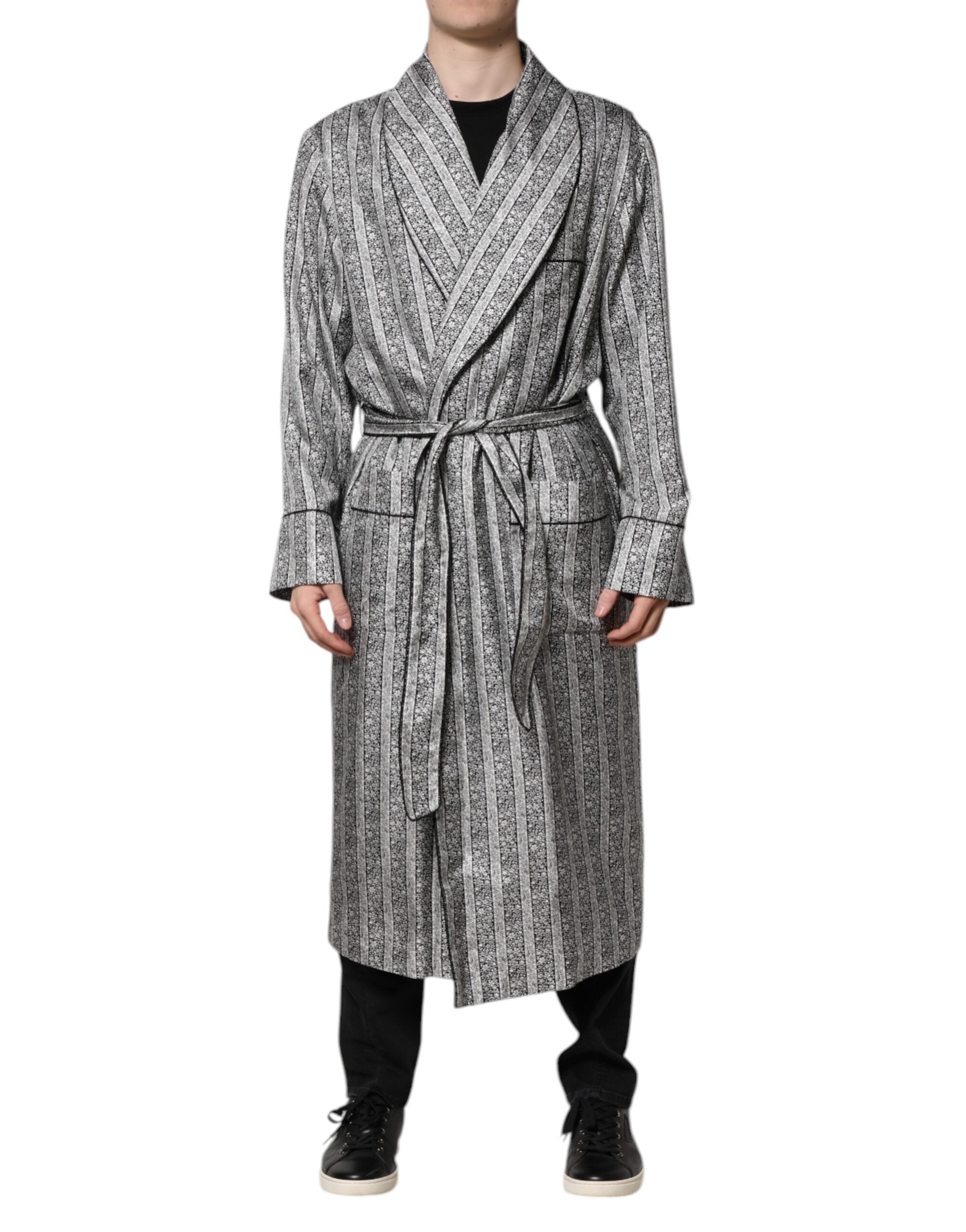 Multicolor Floral Robe Coat Wrap Jacket