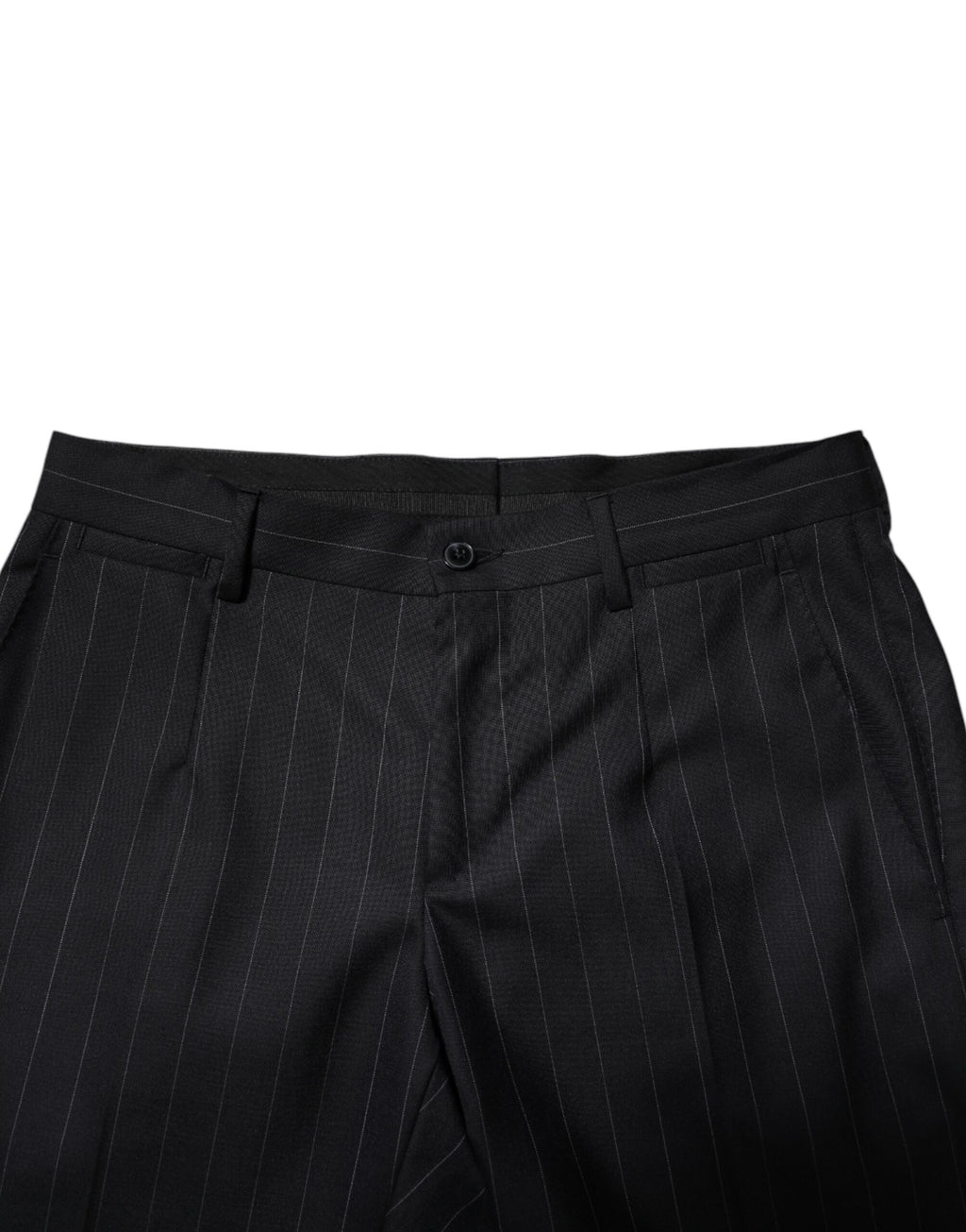 Black Wool Striped Formal Pants