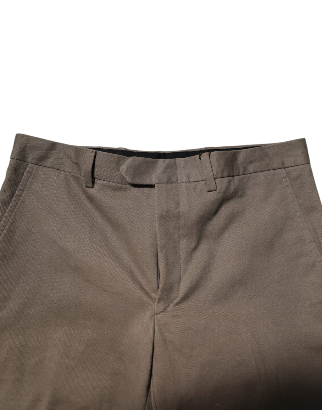 Brown Cotton Tapered Formal Dress Pants