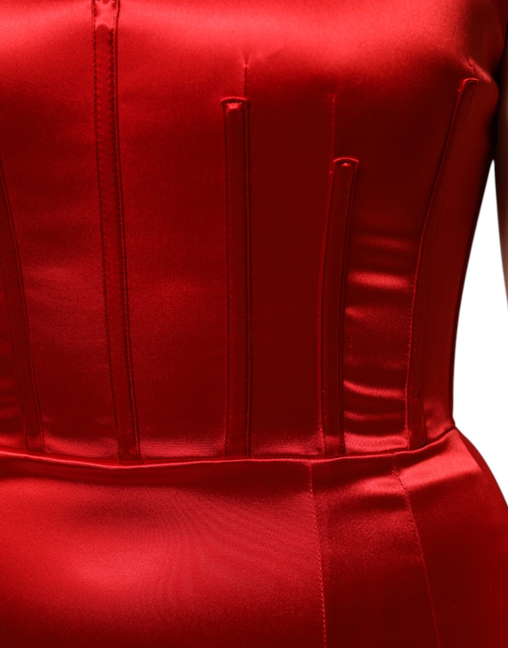 Red Acetate Sleeveless Sheath Midi Dress