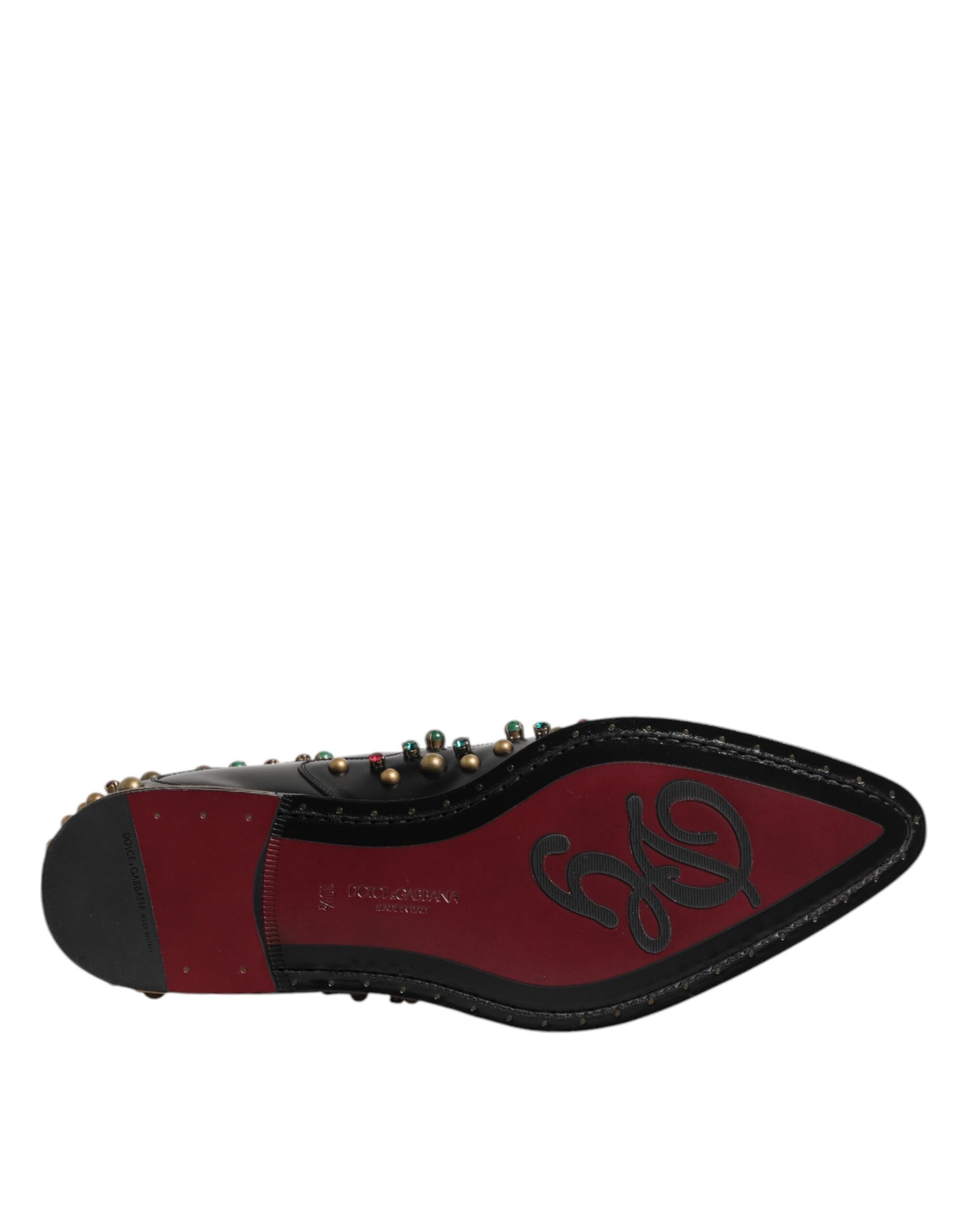 Black Leather Derby Dress Studded Shoes