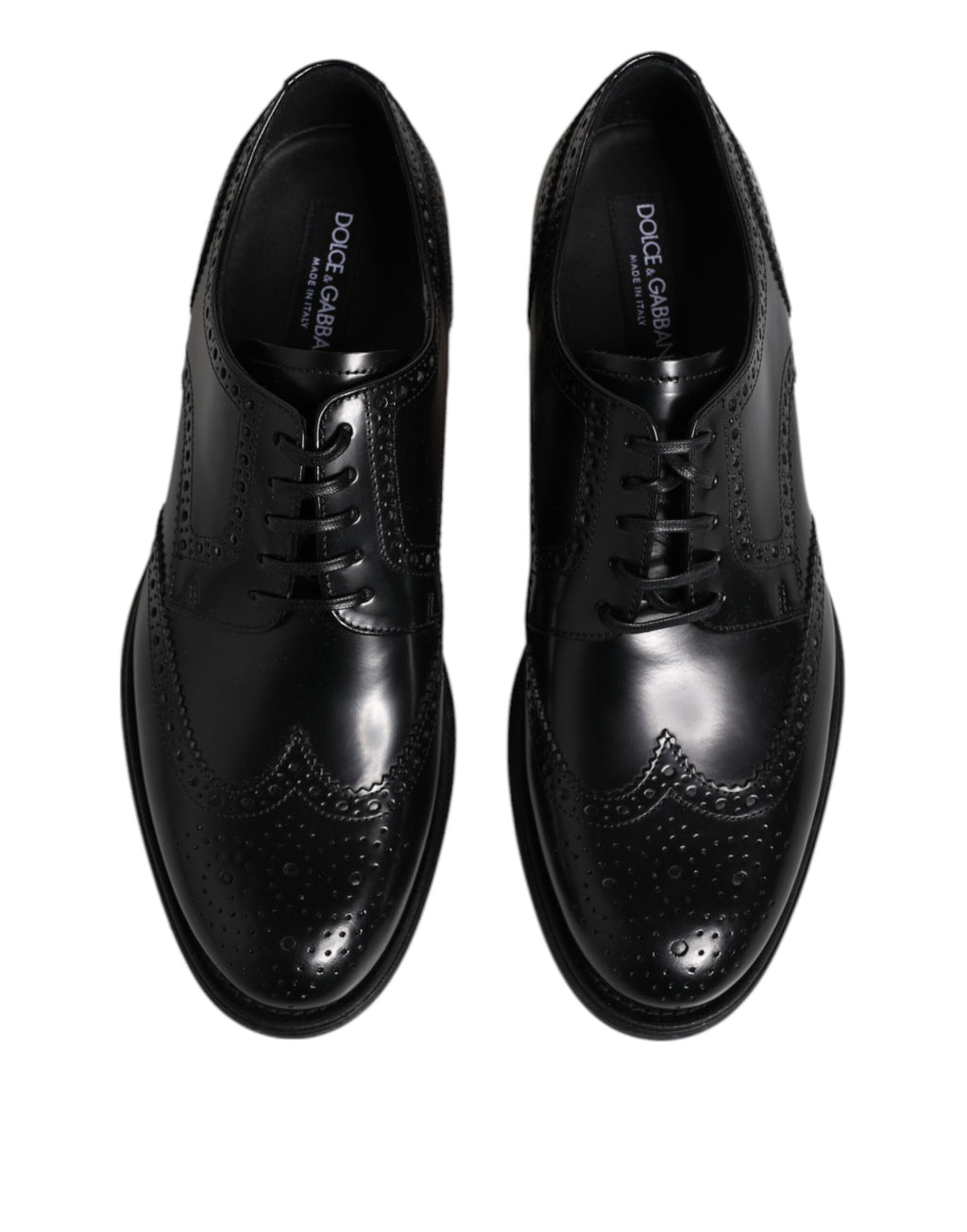 Black Leather Derby Wingtip Formal Shoes