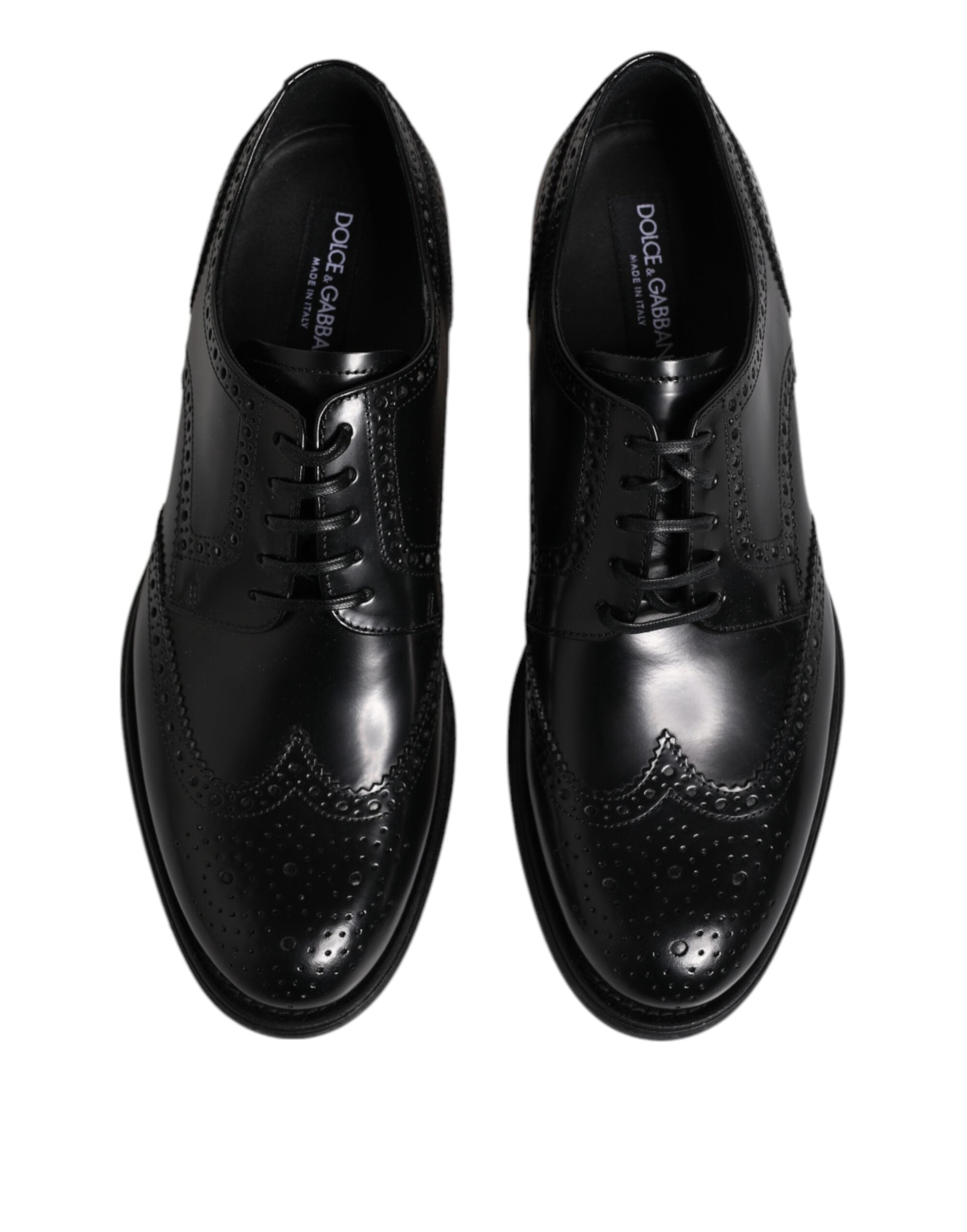 Black Leather Derby Wingtip Formal Shoes