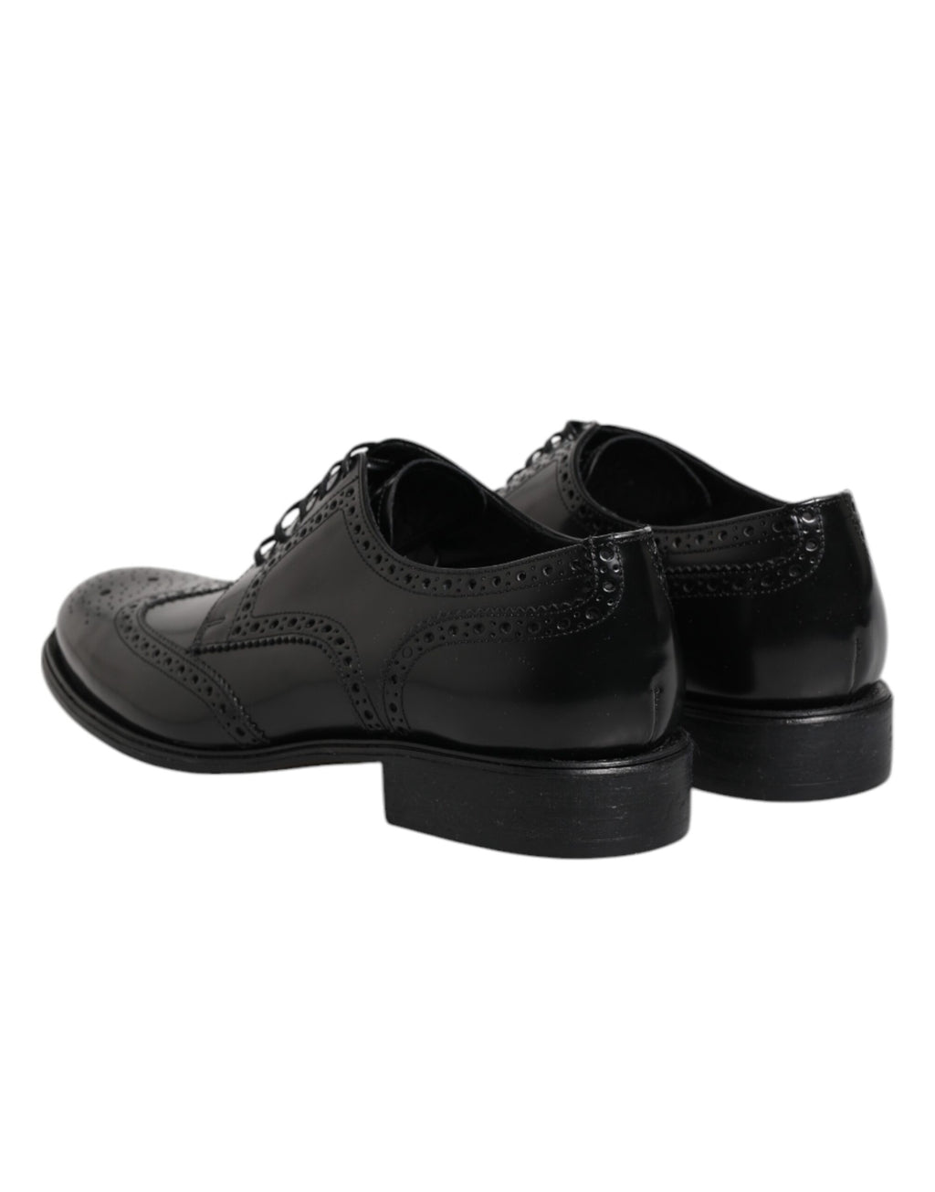 Black Leather Derby Wingtip Formal Shoes