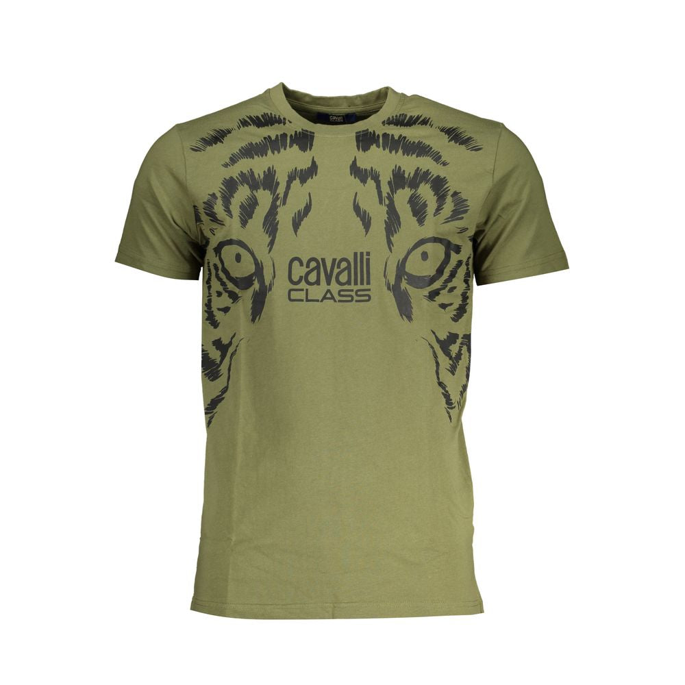 Cavalli Class Verde Cotton Men T-Shirt