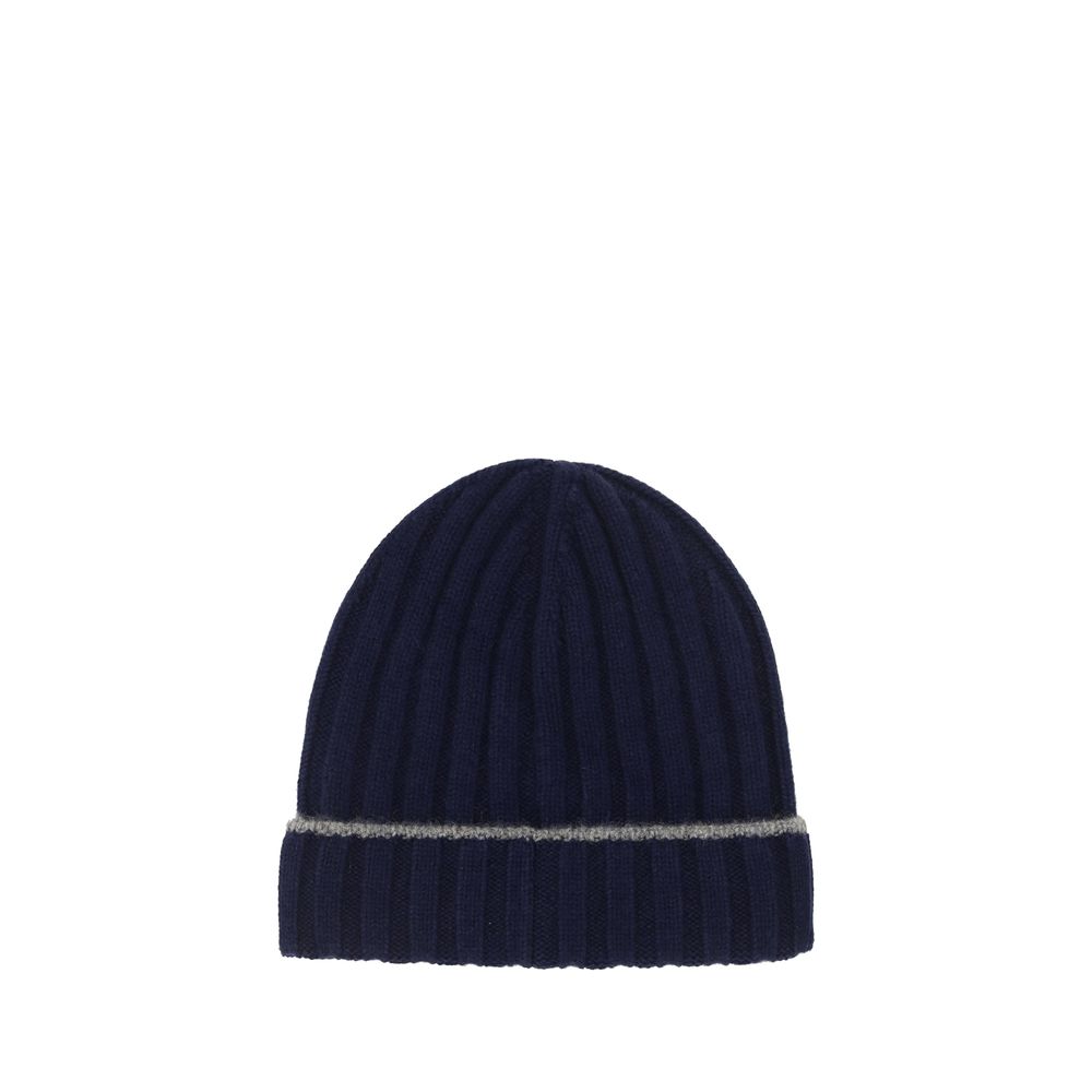 Brunello Cucinelli Blue Cashmere Beanie
