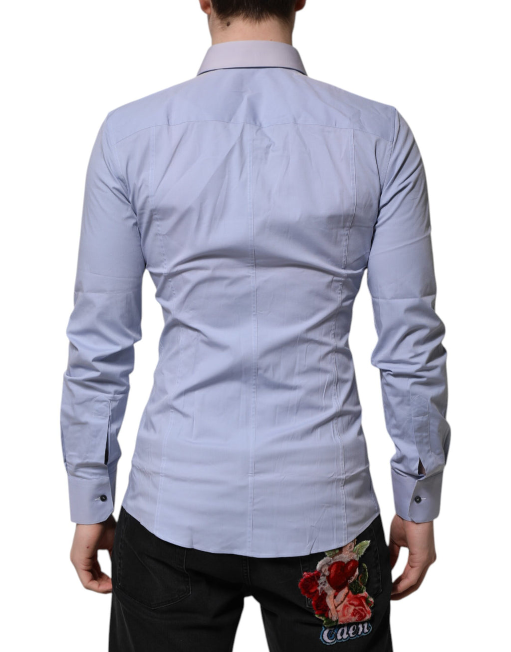 Blue Cotton SICILIA Long Sleeves Dress Shirt