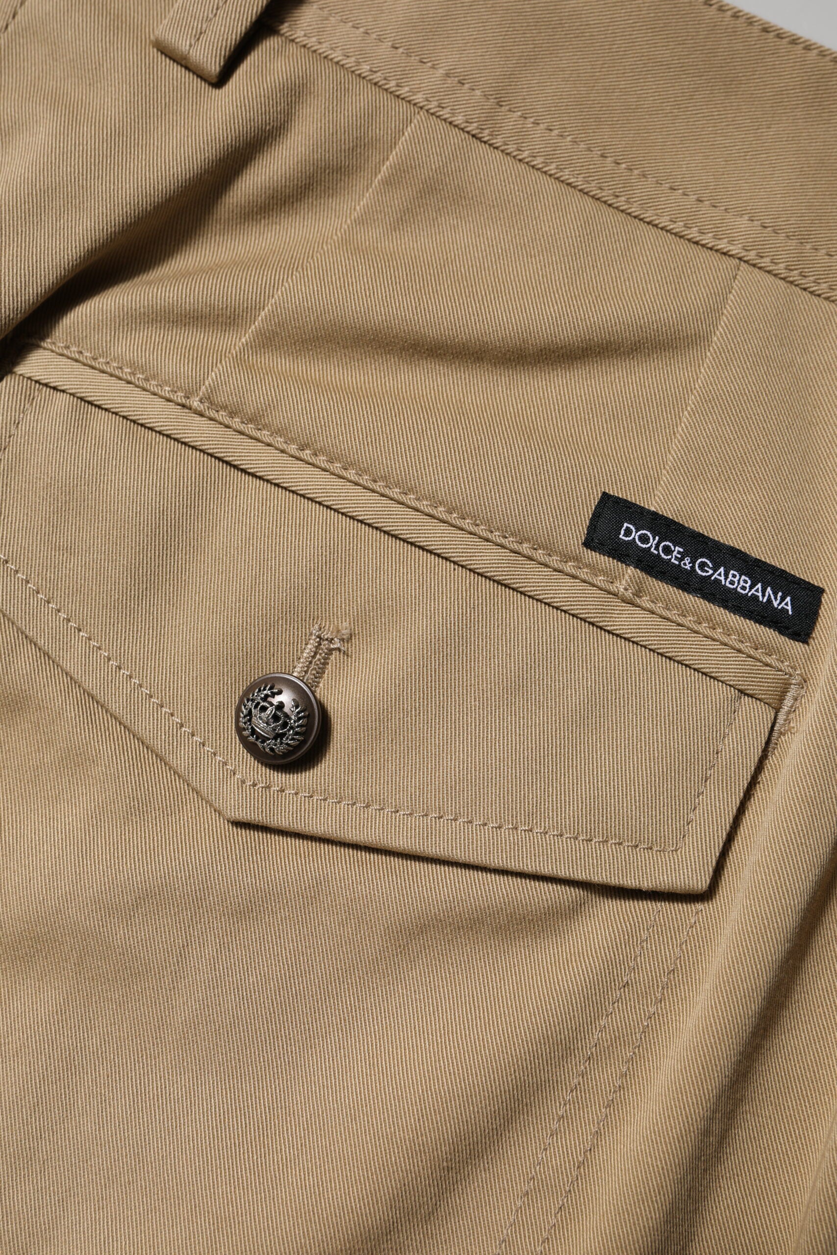 Brown Cotton Cargo Tapered Pants