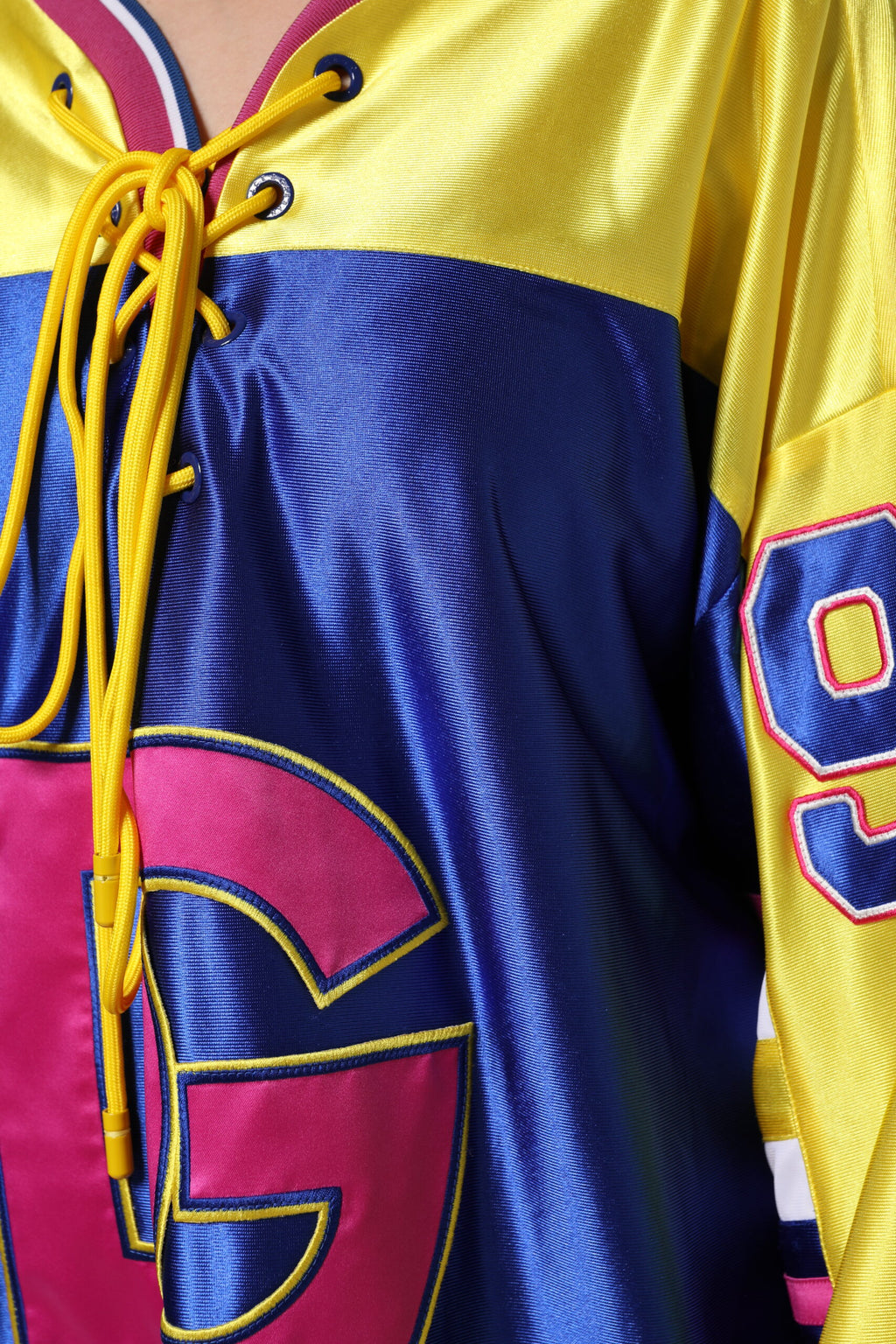 Multicolor Polyester Long Sleeves V-Neck Top