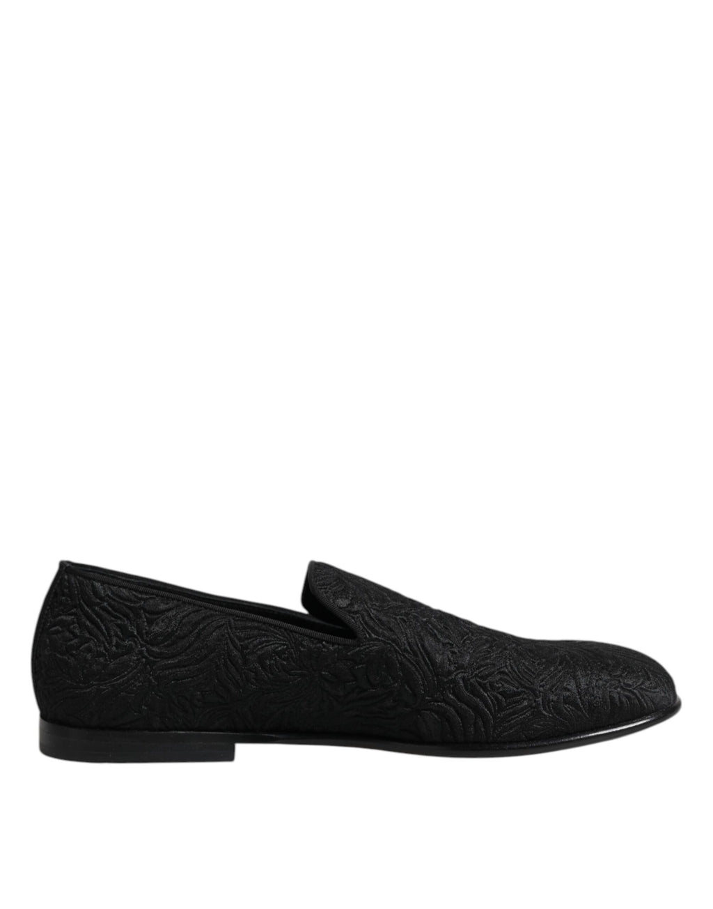 Black Jacquard Slip On Loafers Formal Shoes
