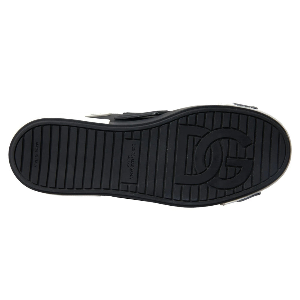 Black Leather Low Top Sneakers Portofino Shoes