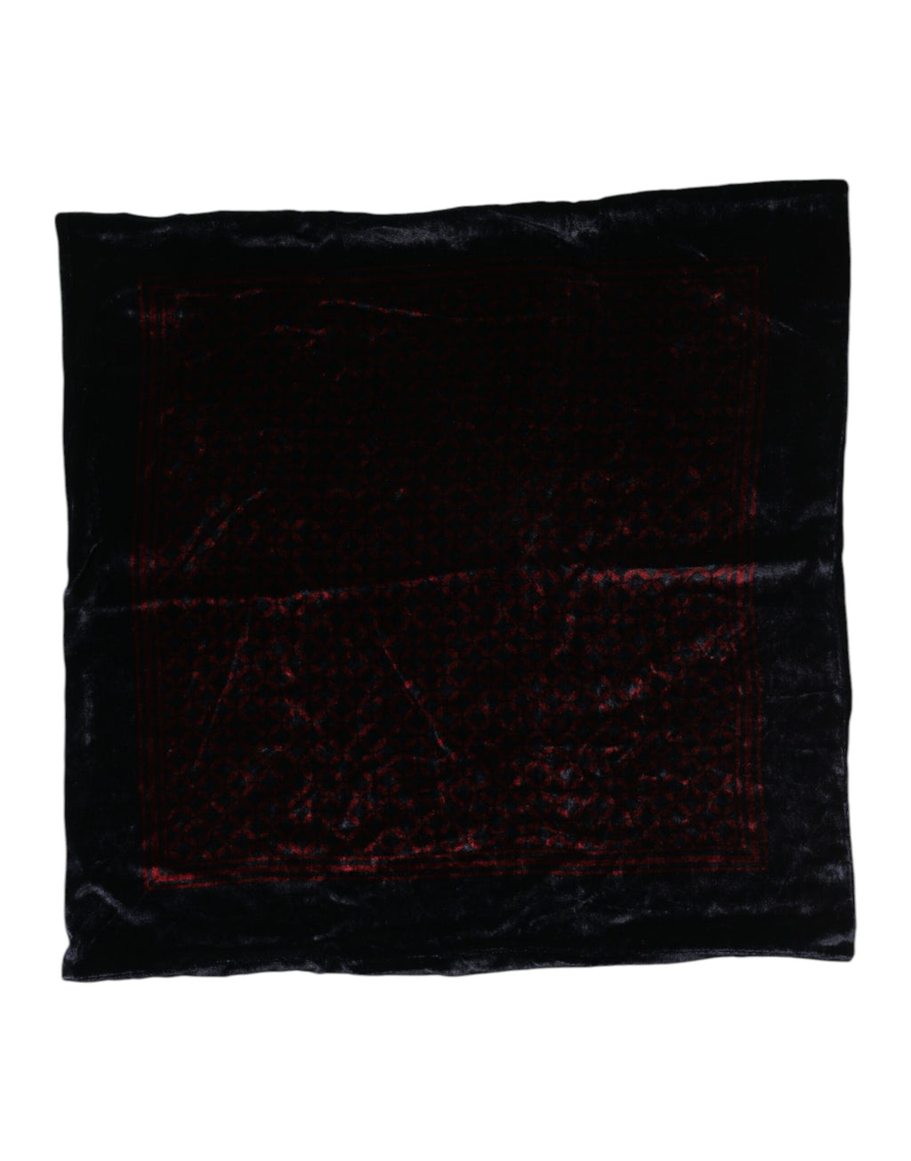 Black Red Viscose Square Men Foulard Scarf