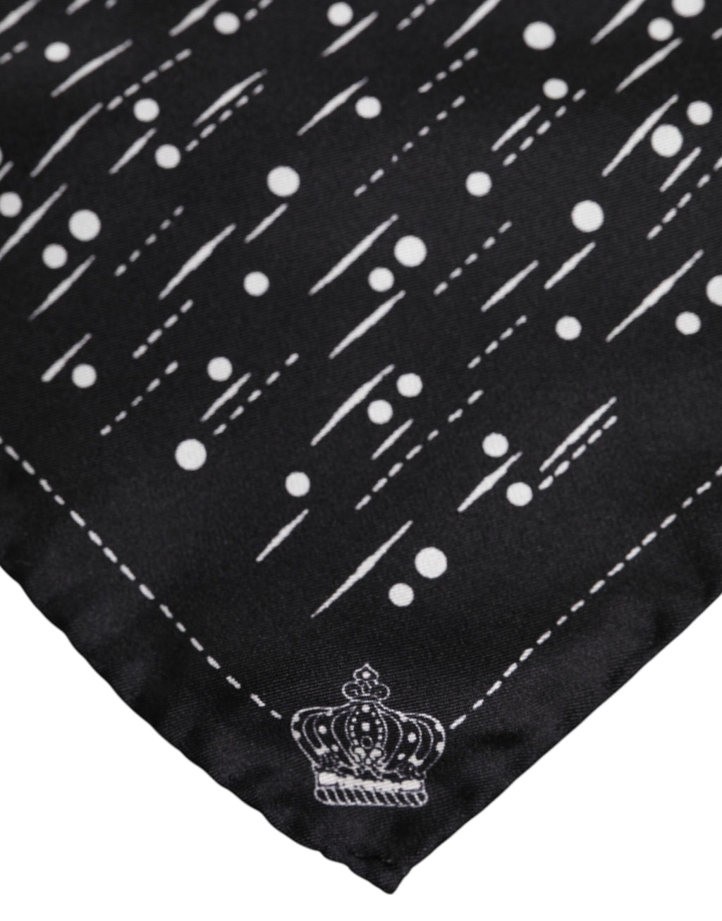 Black White Printed Square Men Foulard Scarf