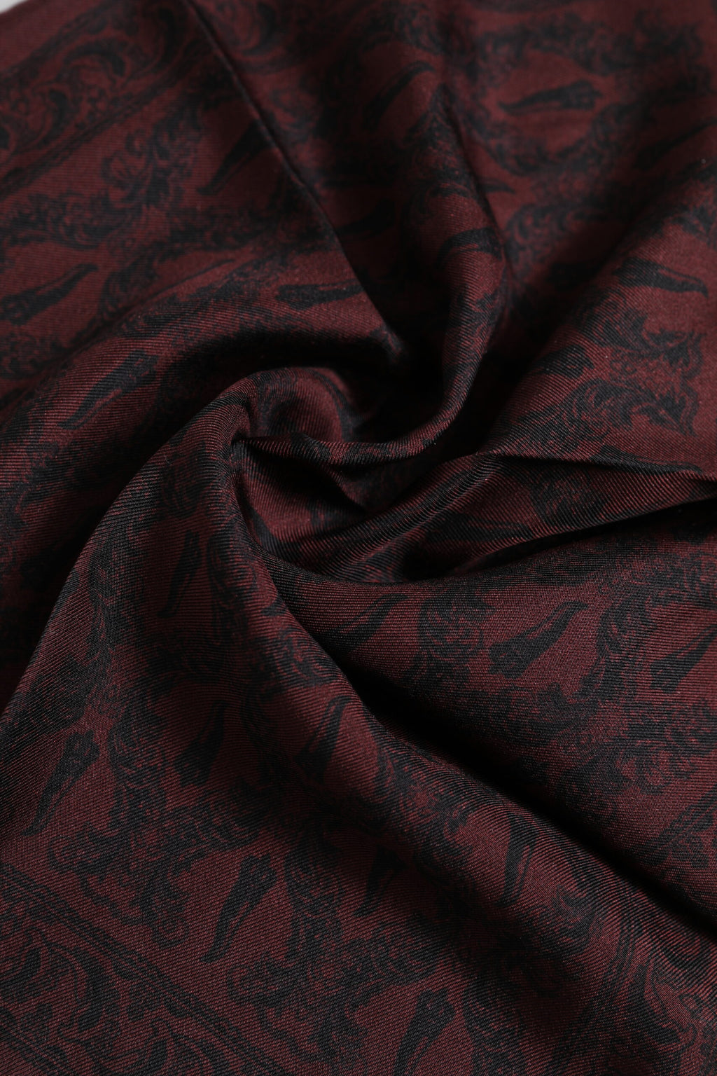 Maroon Black Printed Square Men Foulard Scarf
