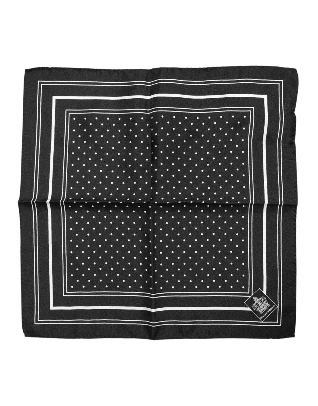 Black White Polka Dot Men Foulard Scarf