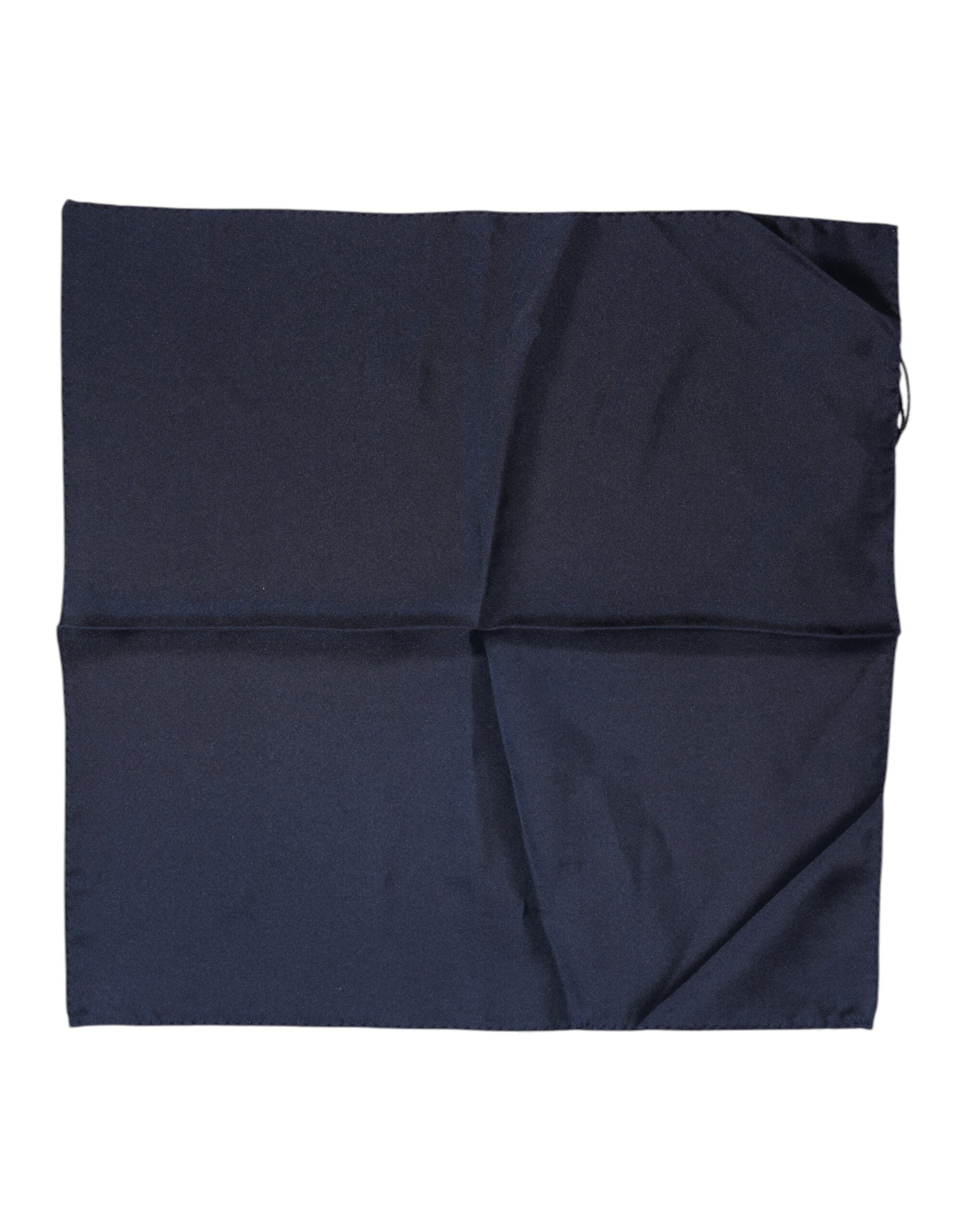 Dark Blue Silk Square Men Foulard Scarf