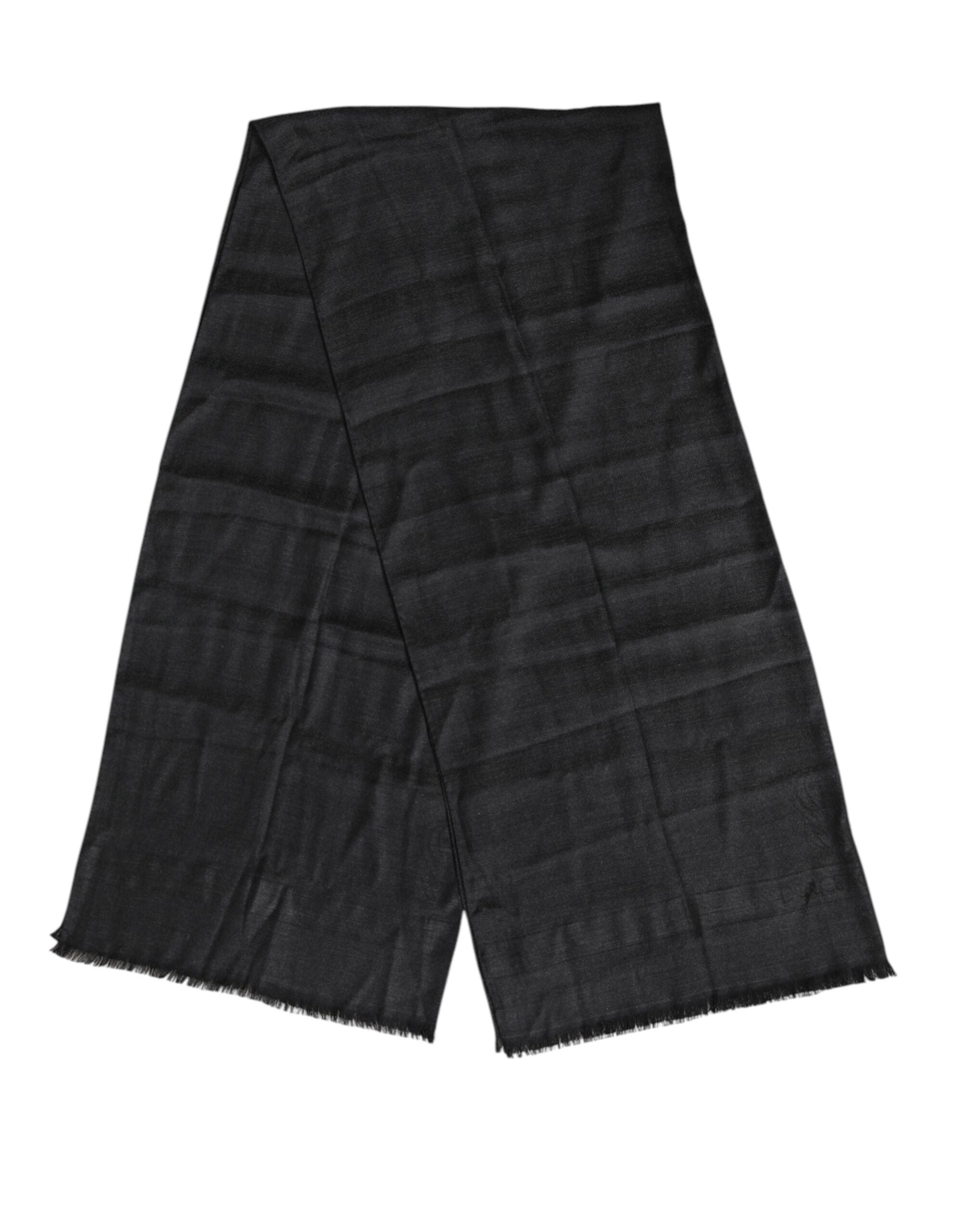 Dark Gray Cashmere Fringes Neck Warmer Scarf