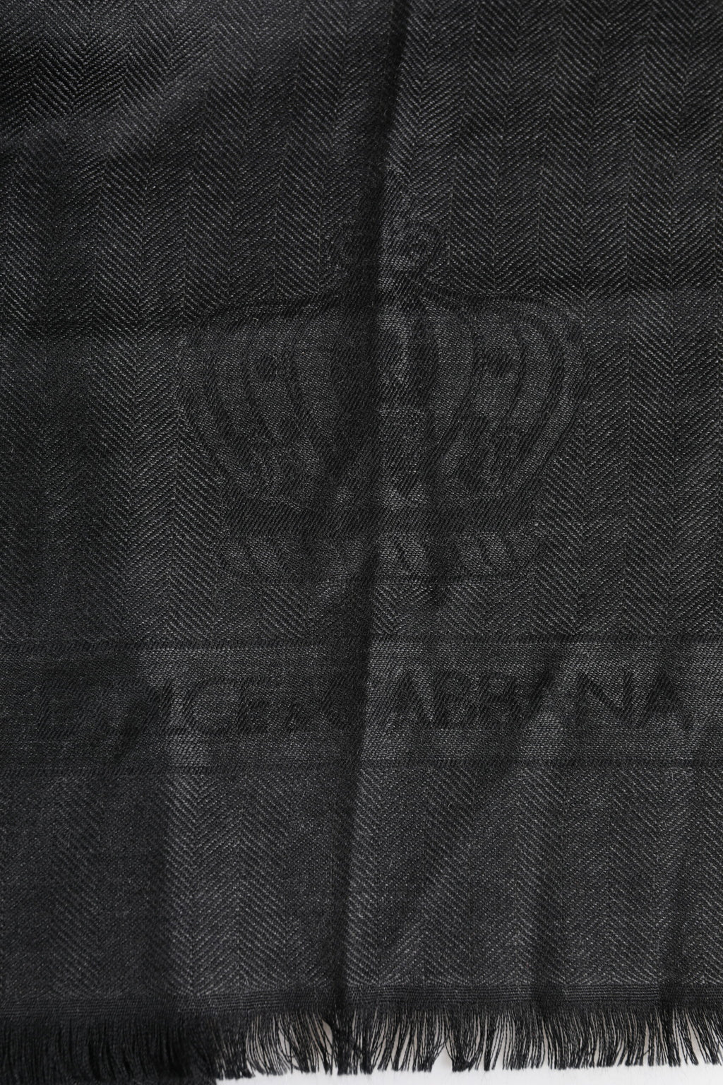 Dark Gray Cashmere Fringes Neck Warmer Scarf