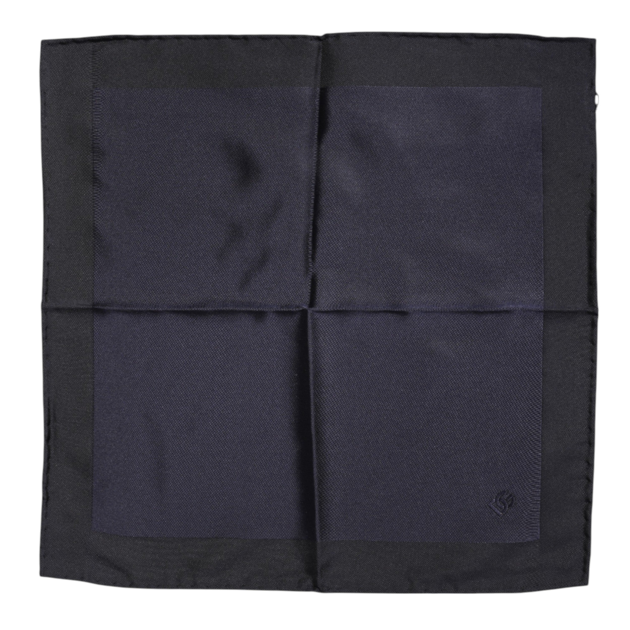 Dark Blue Silk Square Men Foulard Scarf
