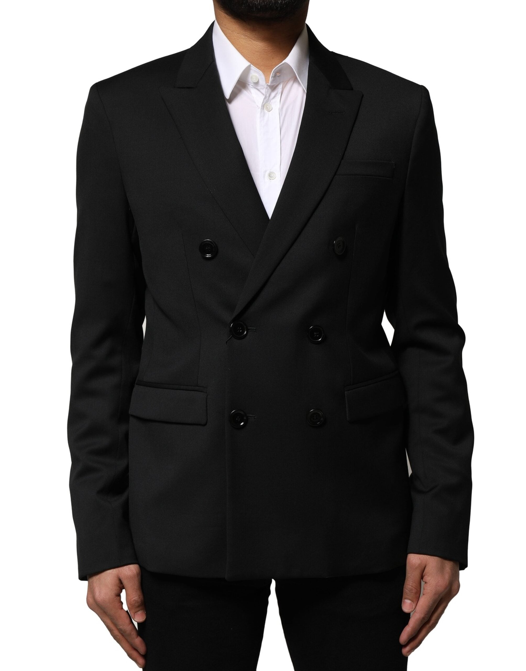 Black Double Breasted Men Jacket Suit Blazer