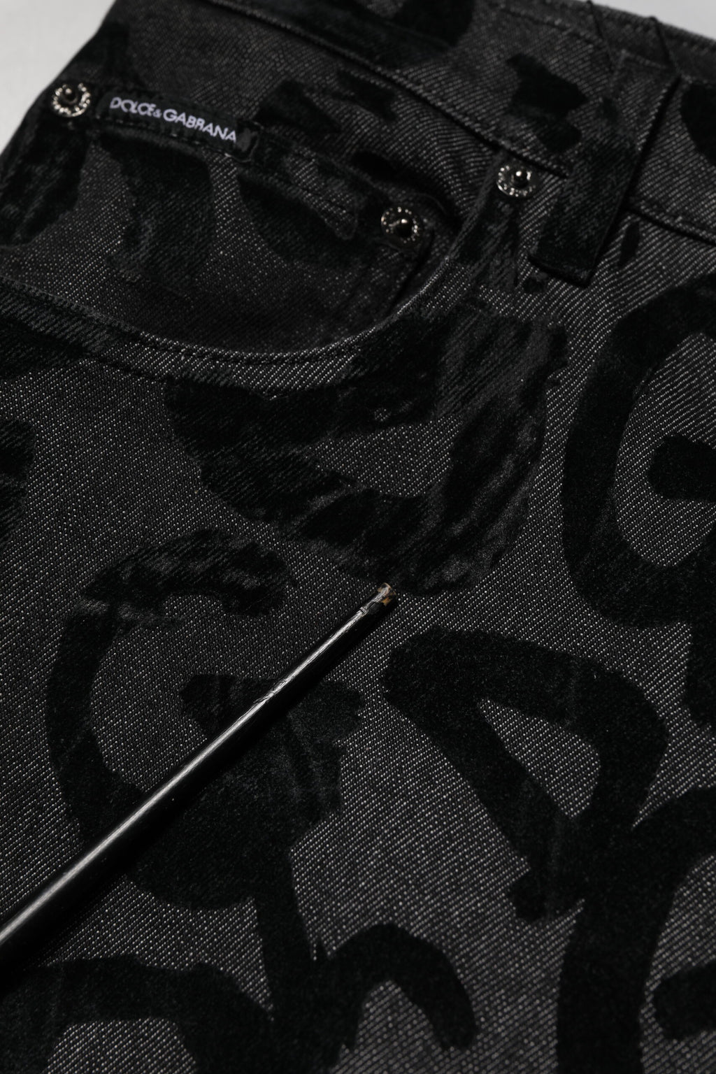 Gray Cotton DG Logo Straight Men Denim Jeans