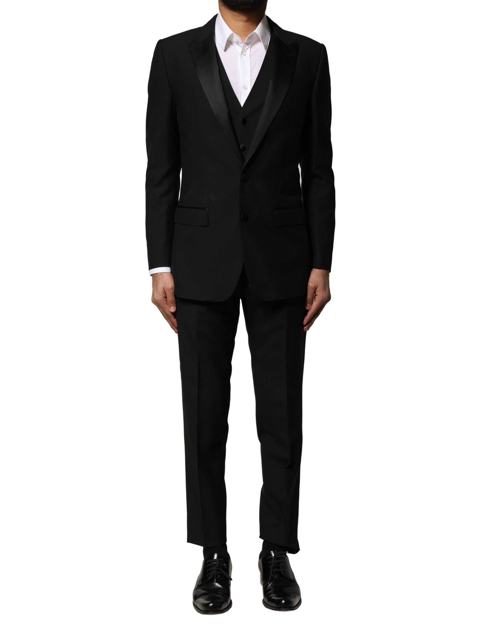 Black Wool 3 Piece Single Breasted Suit