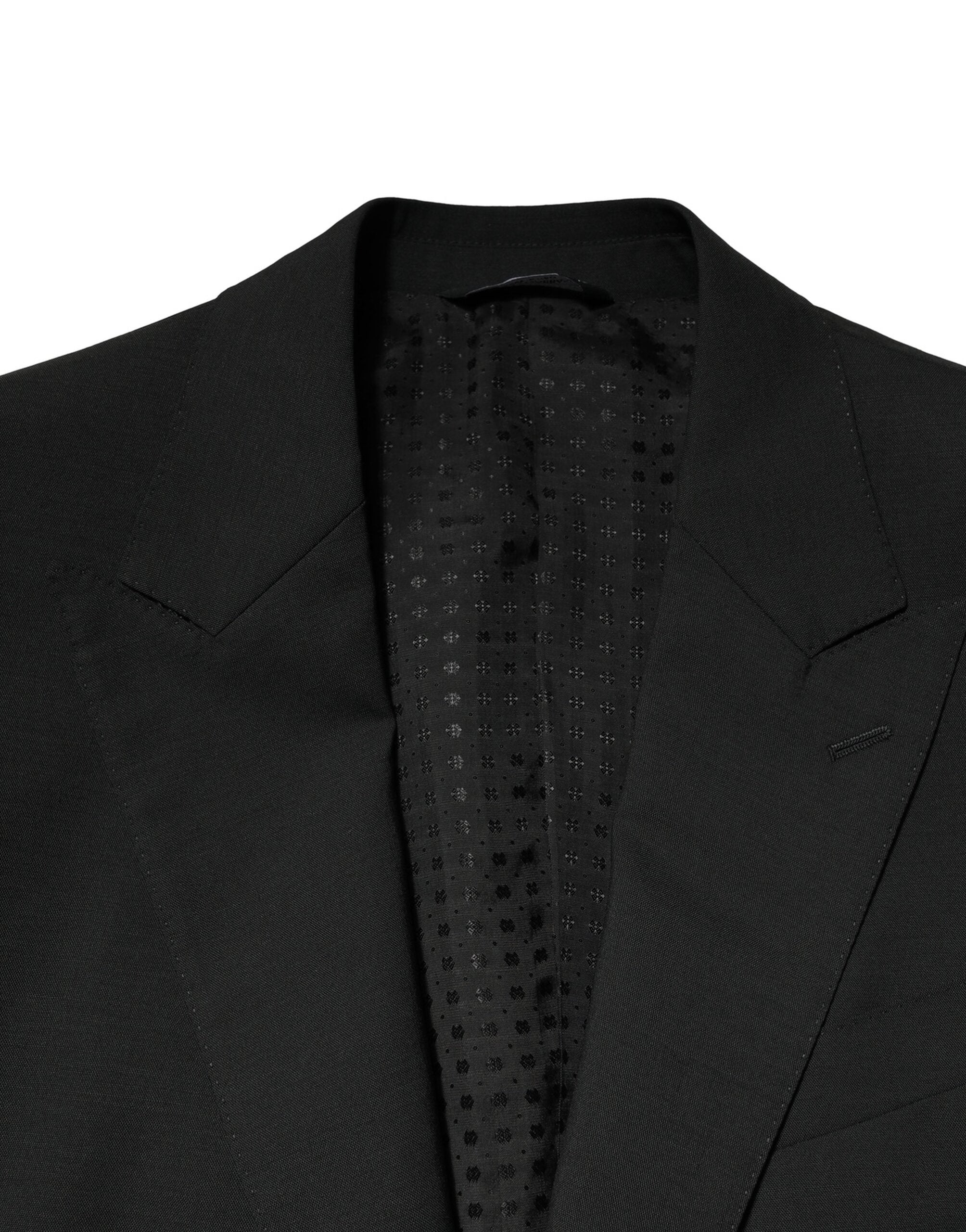 Black Wool 2 Piece Single Breasted Suit