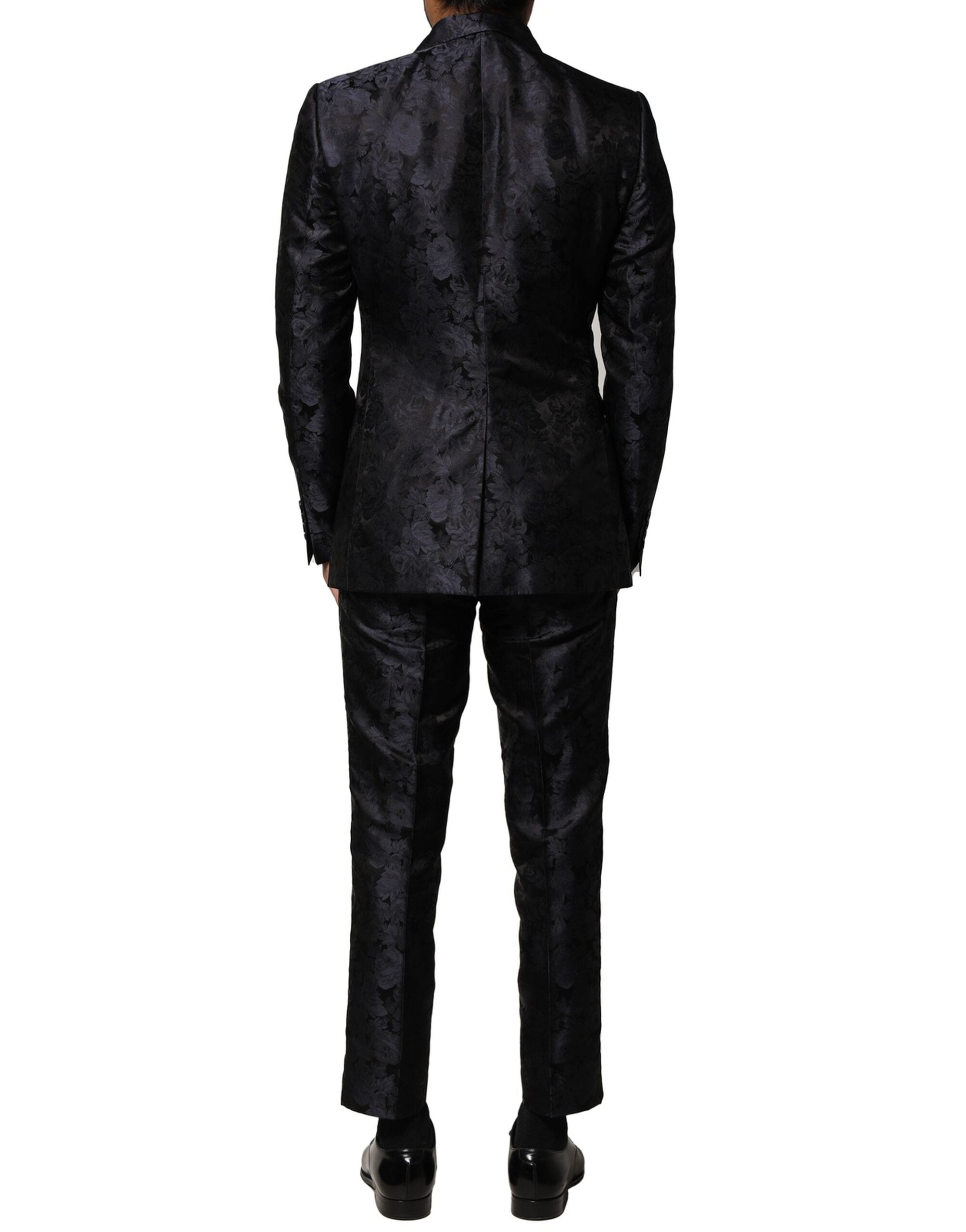 Black Jacquard 3 Piece Single Breasted Suit