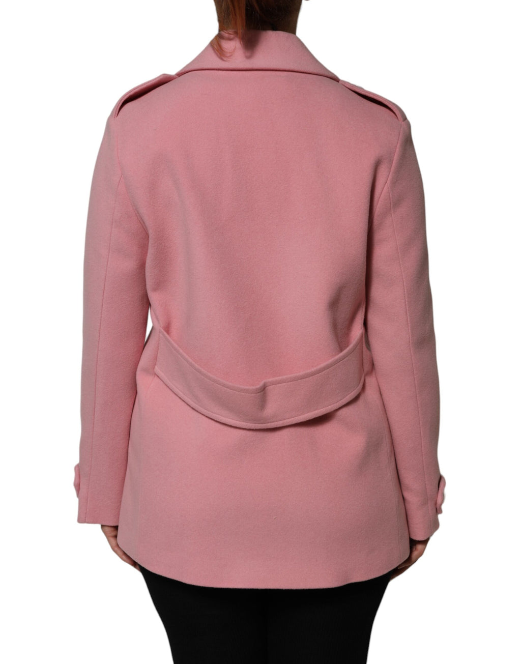 Pink Wool Double Breasted Blazer Coat Jacket