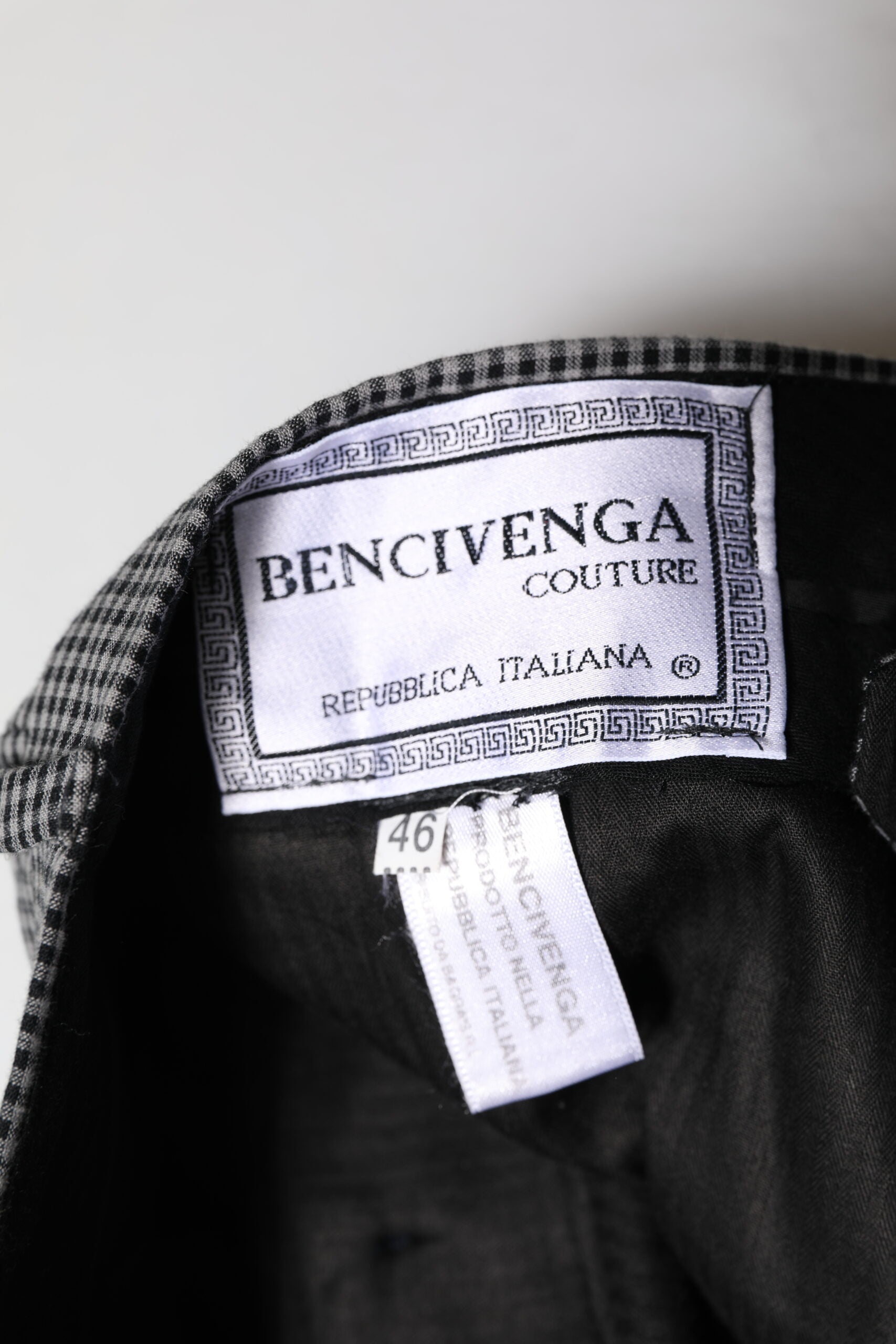 Black White Checkered Tapered Dress Pants