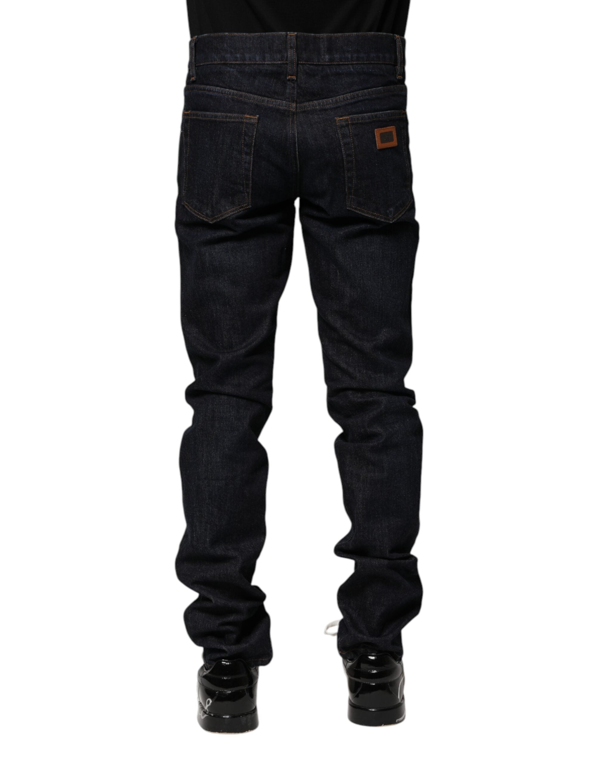Black Cotton Skinny Denim Men Jeans