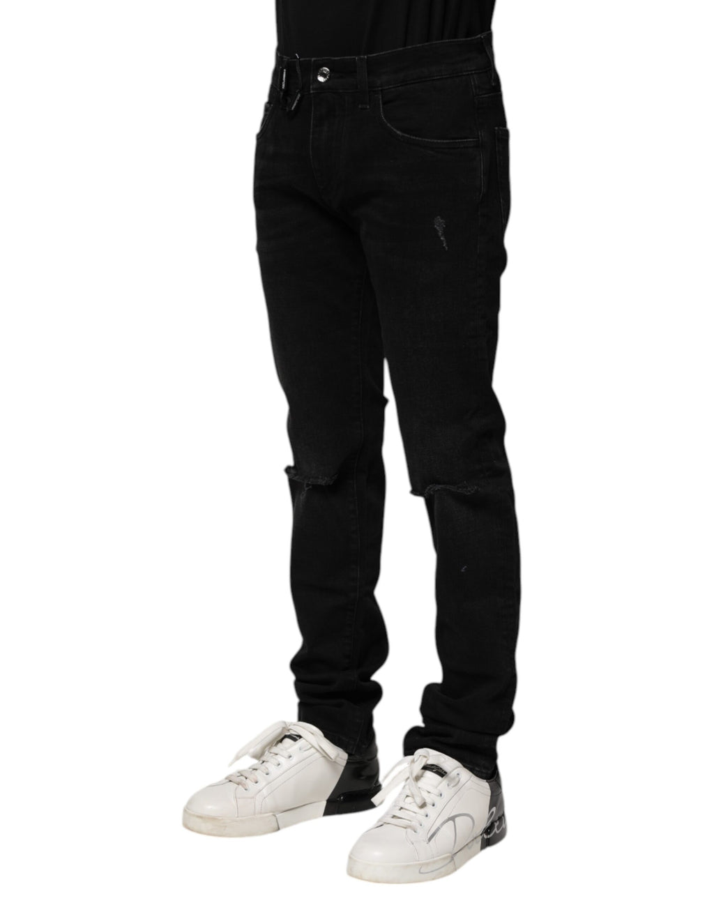 Black Cotton Skinny Men Denim Jeans