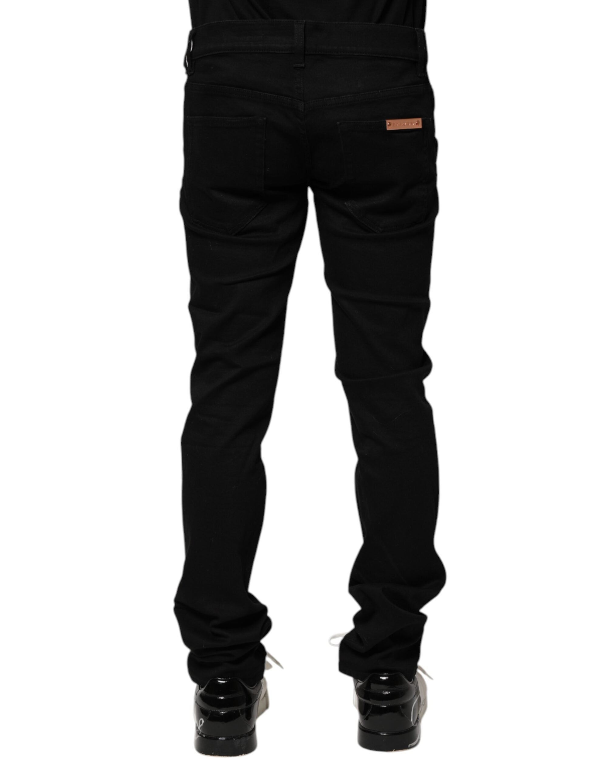 Black Cotton Skinny Men Denim Jeans