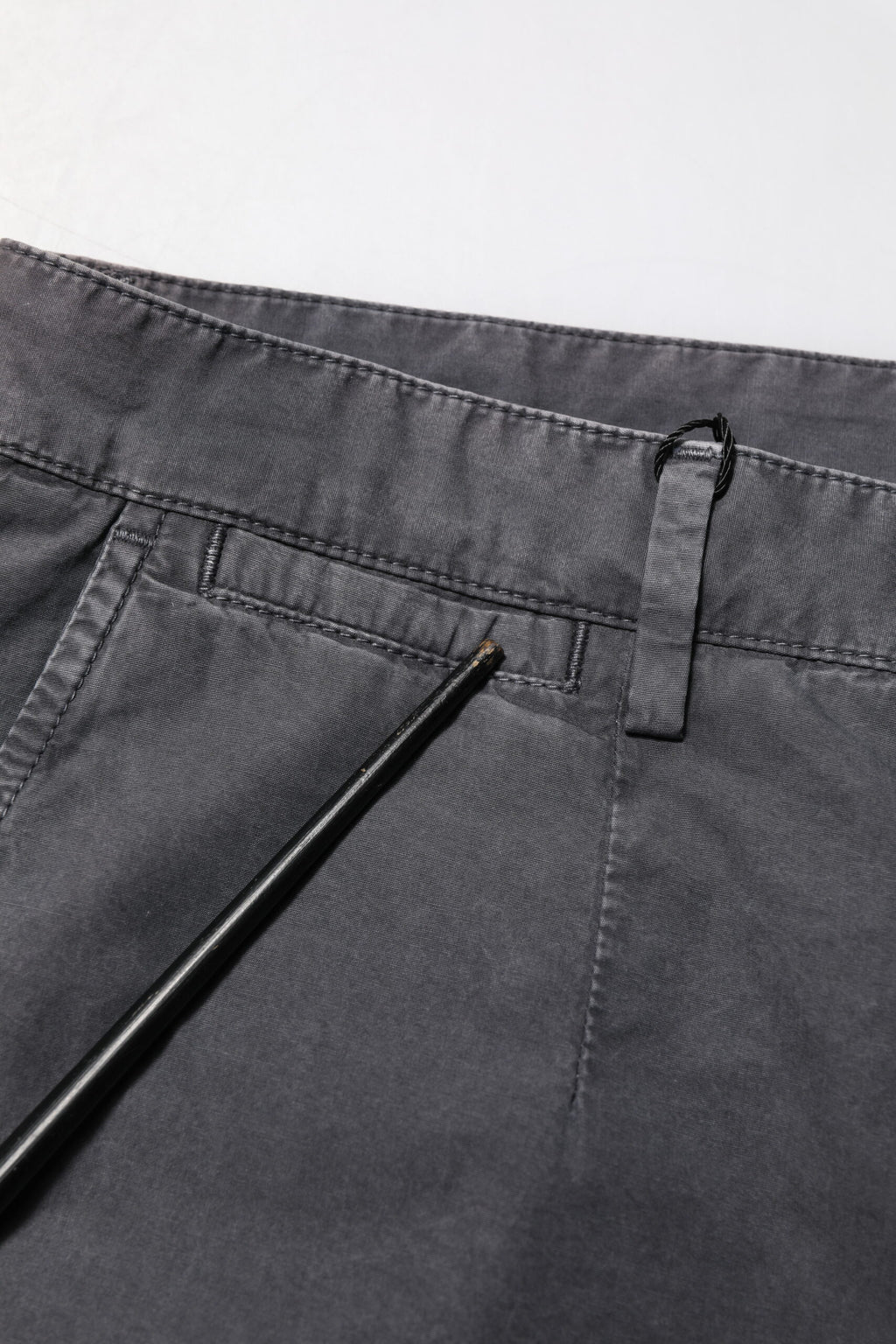 Dark Gray Cotton Stretch Denim Bermuda Shorts