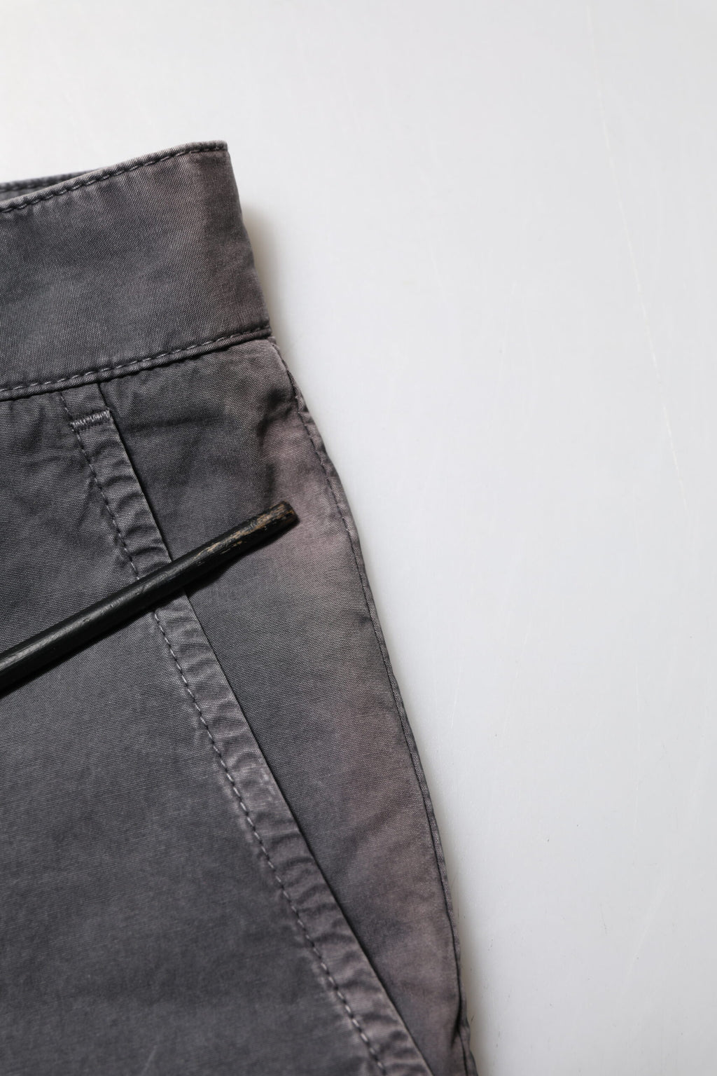 Dark Gray Cotton Stretch Denim Bermuda Shorts