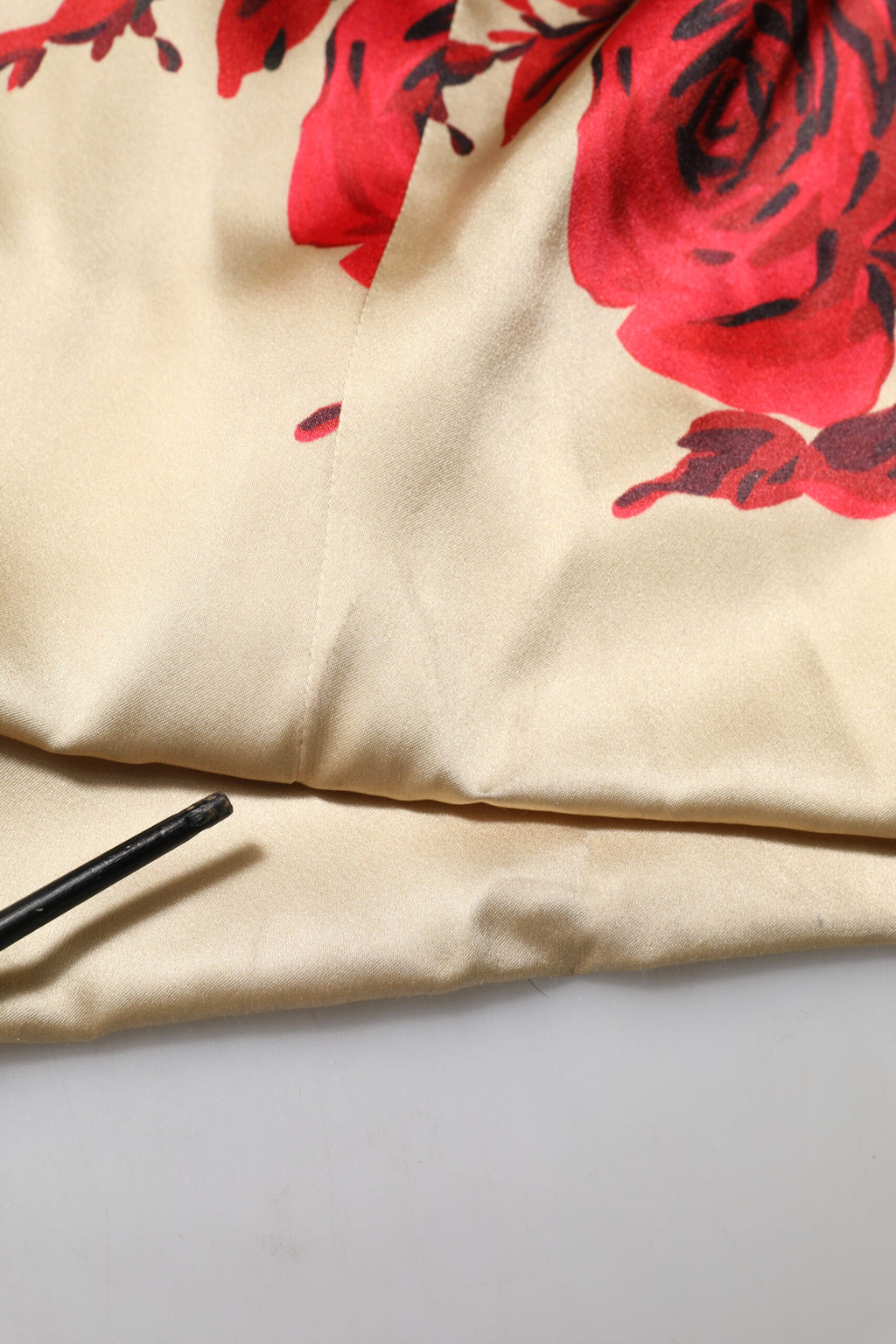 Beige Floral Spaghetti Strap Sheath Dress