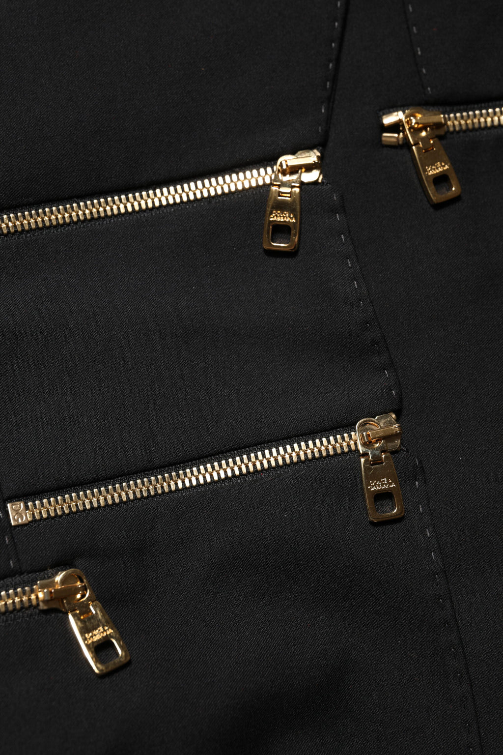 Black Wool Zipper Detailing Blazer Jacket