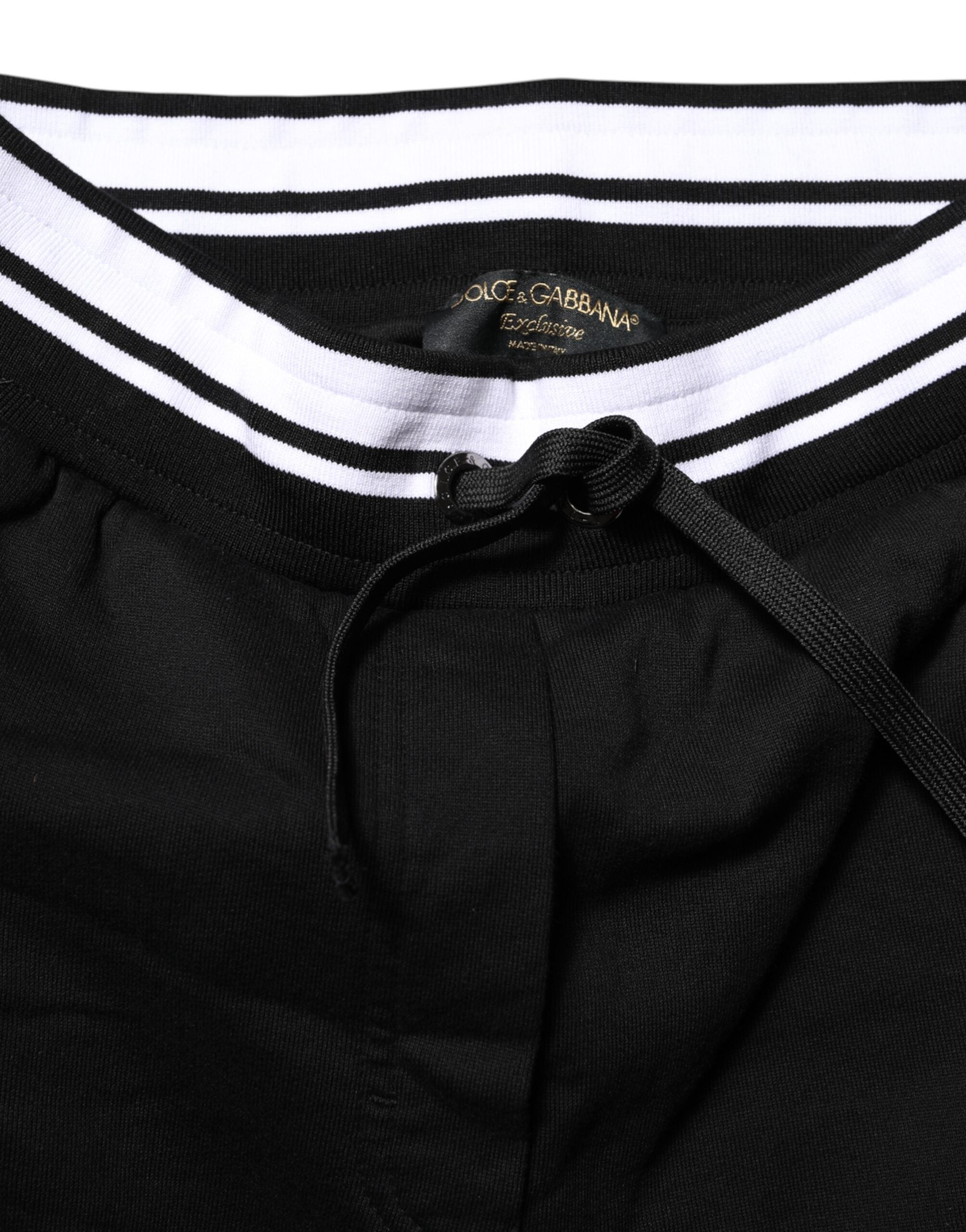 Black Cotton Mid Waist Jogger Pants