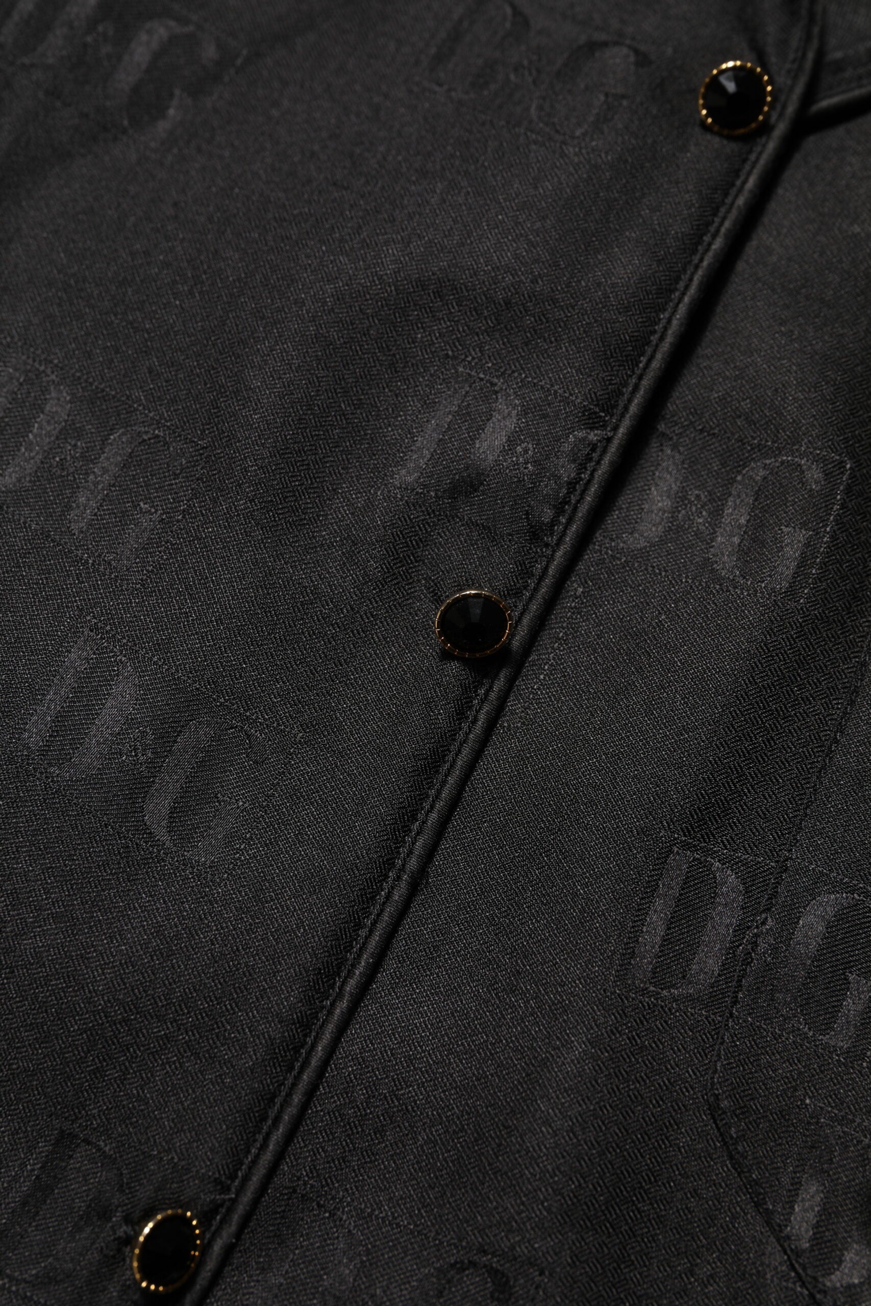 Black Silk DG Embroidery Long Sleeves Top