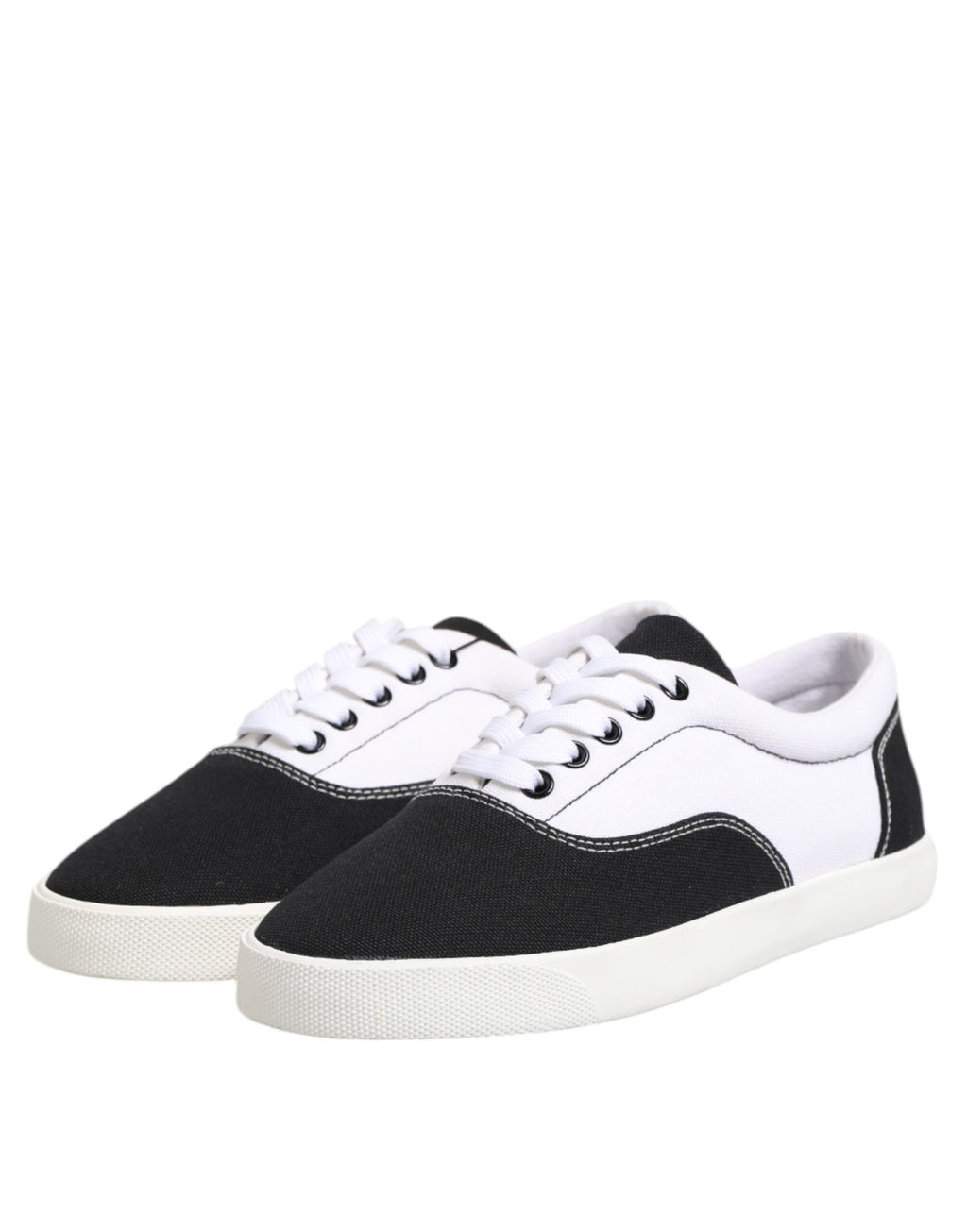 Black Cotton Canvas Lace Up Men Sneakers Shoes