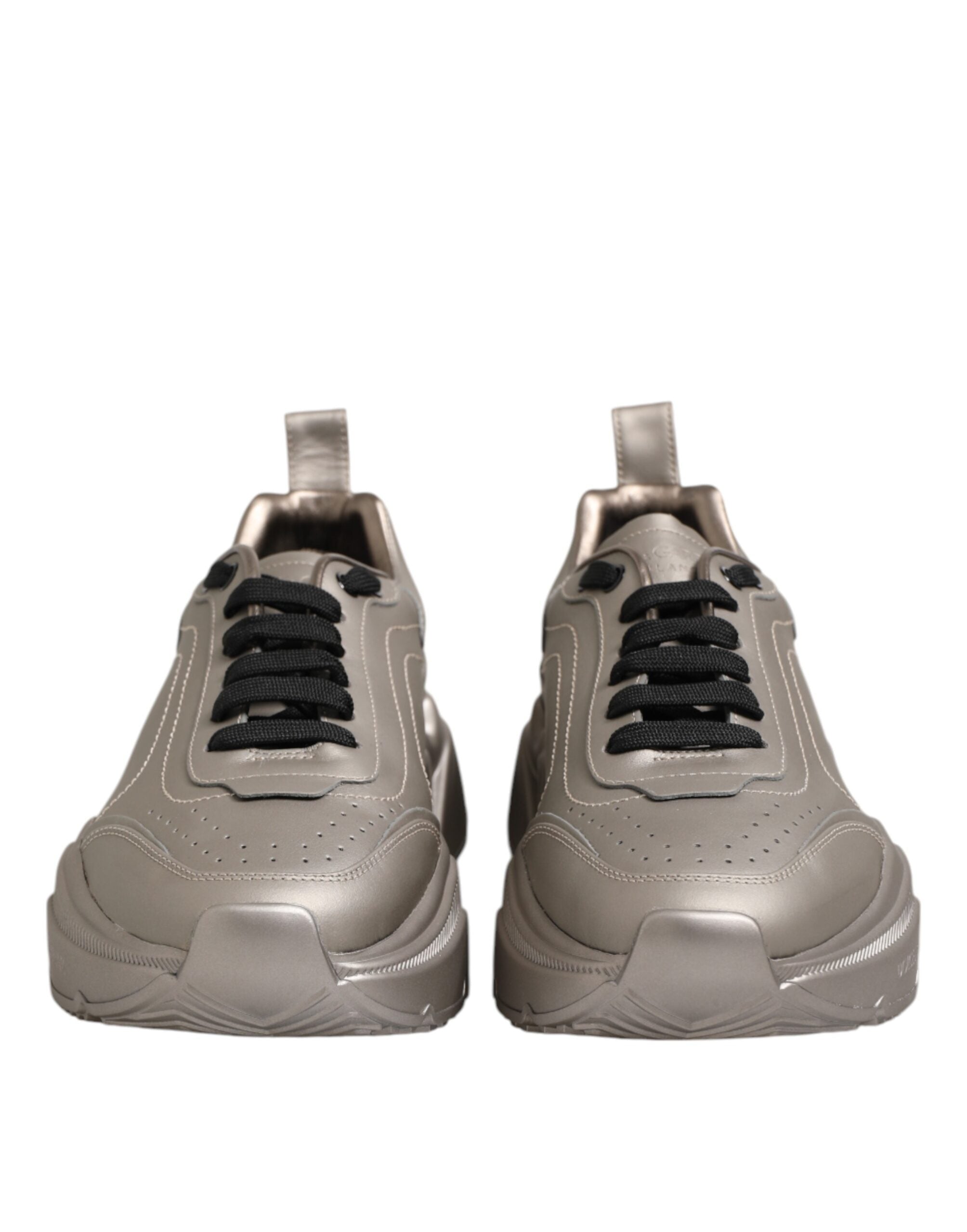 Silver DAYMASTER Leather Men Sneakers Shoes