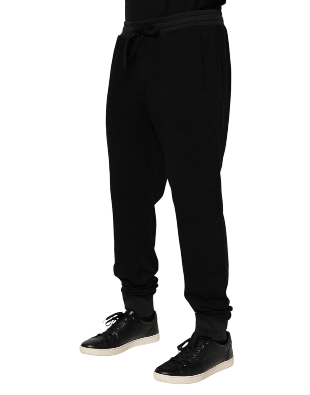 Black Cotton Crown Jogger Sweatpants Pants