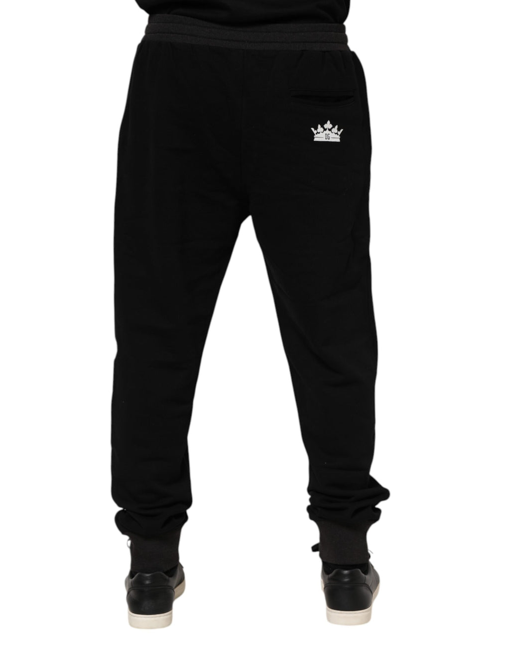 Black Cotton Crown Jogger Sweatpants Pants